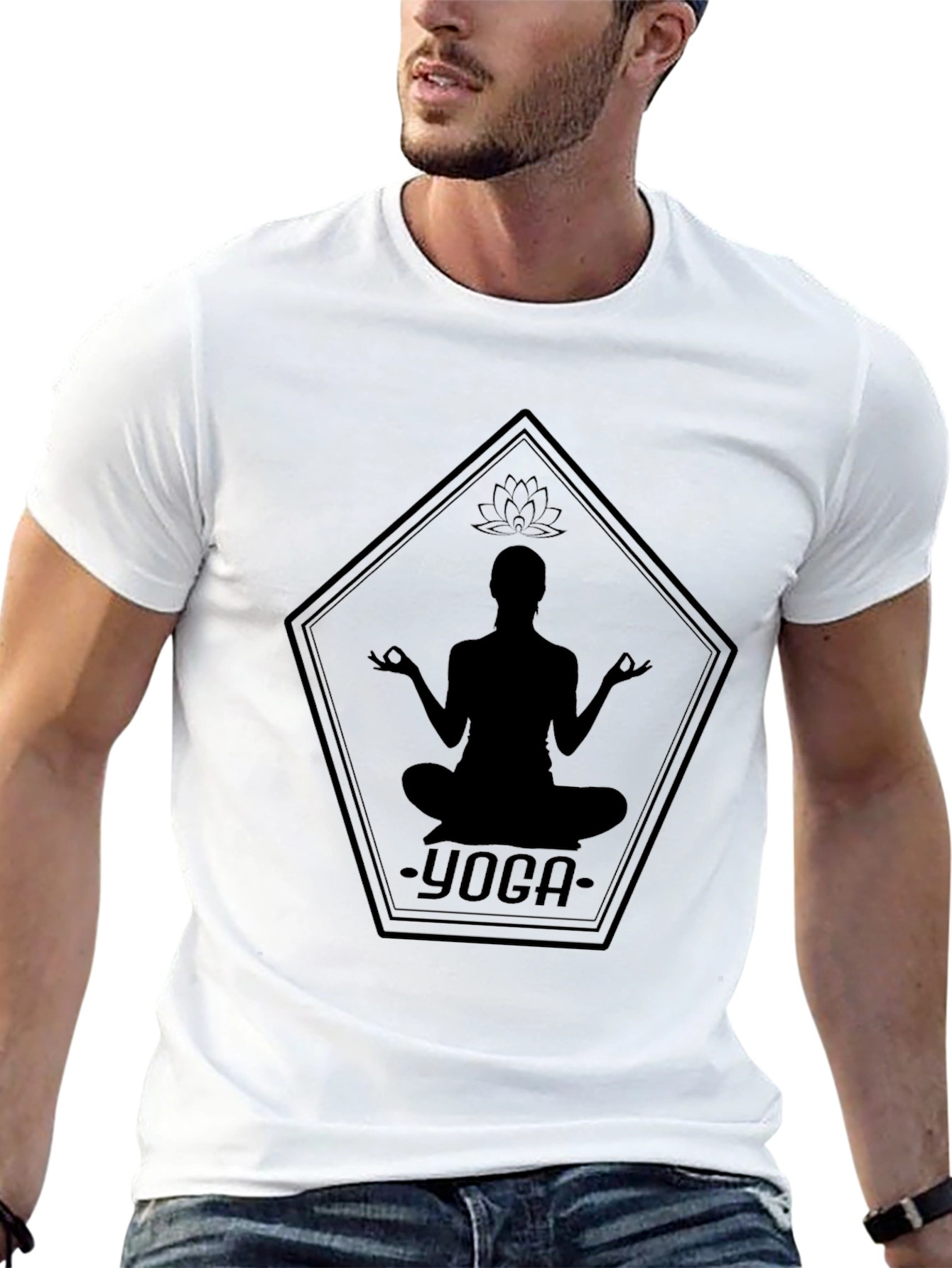 Yoga Silhouette Black T-Shirt