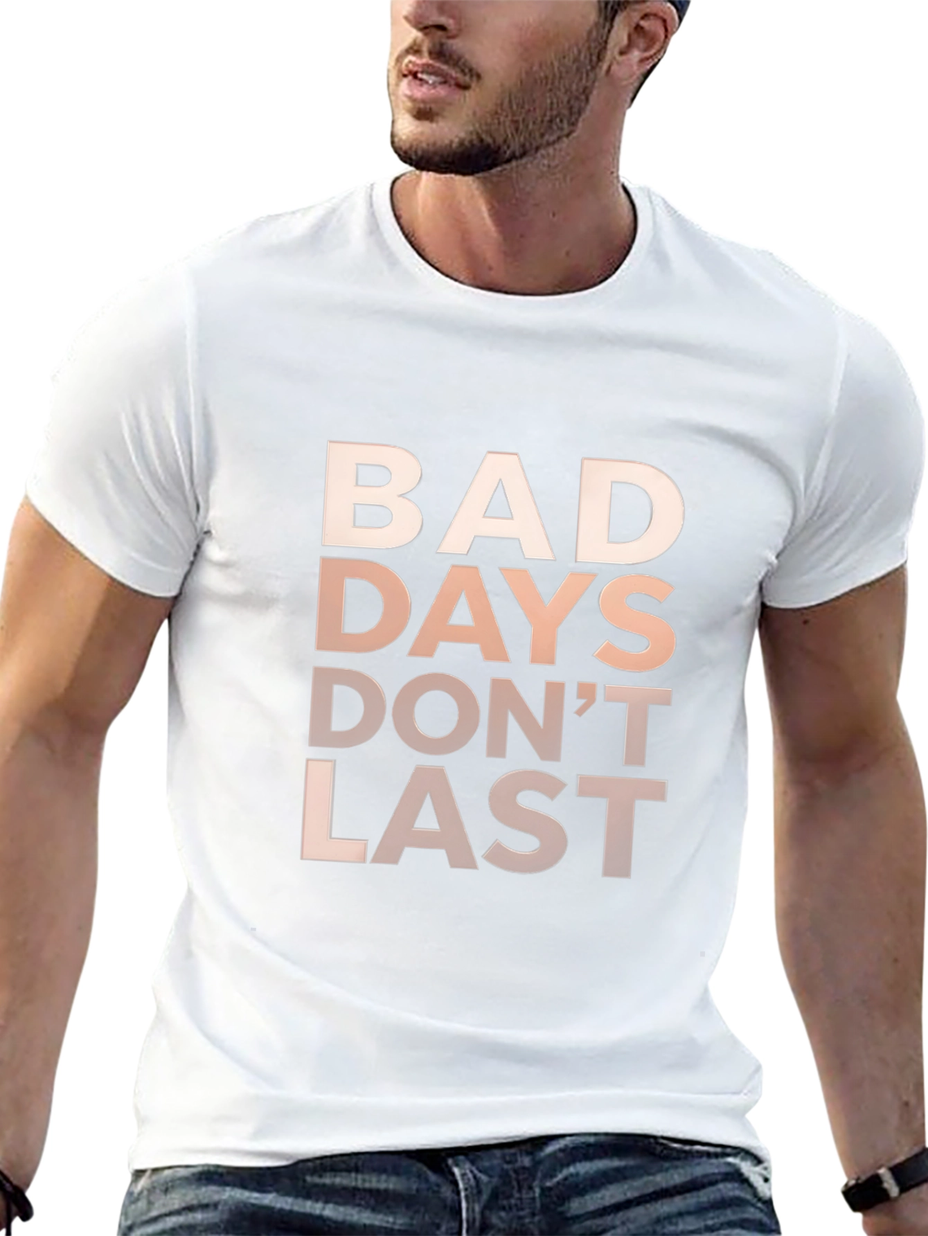 Inspirational Bad Days Dont Last Graphic Tee - Black