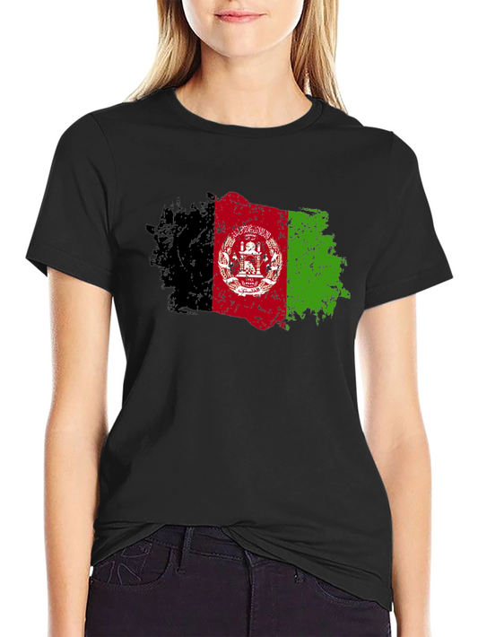 Afghanistan Flag T-Shirt - Distressed Grunge Style