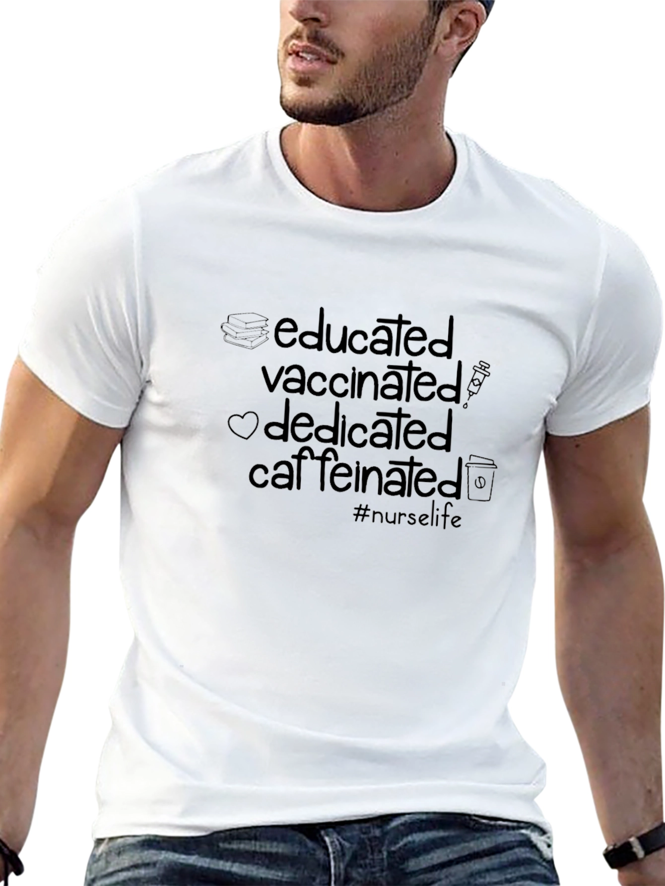 Educated Vaccinated Caffeinated Nurse T-Shirt