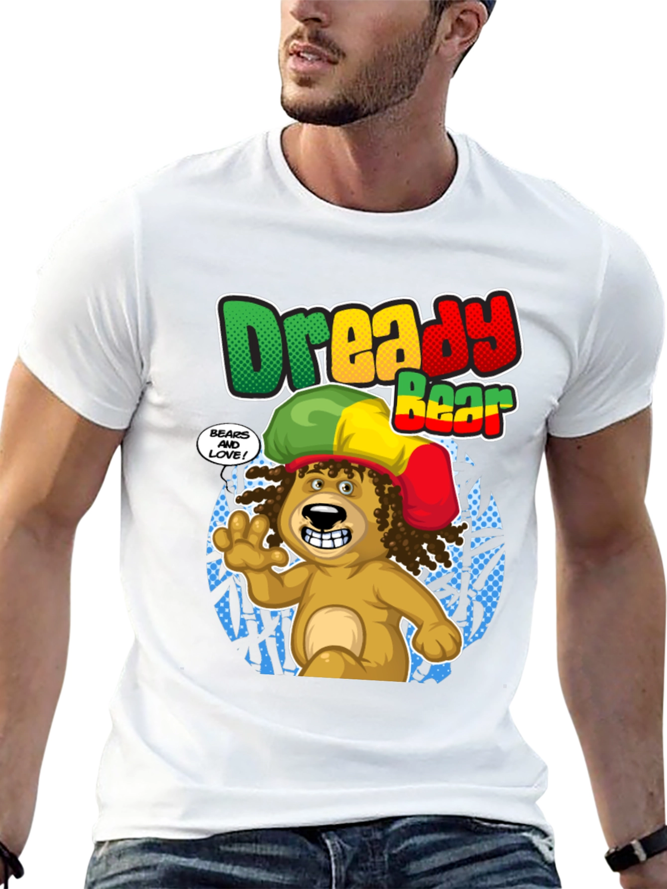 Dready Bear T-Shirt - Rastafarian Style