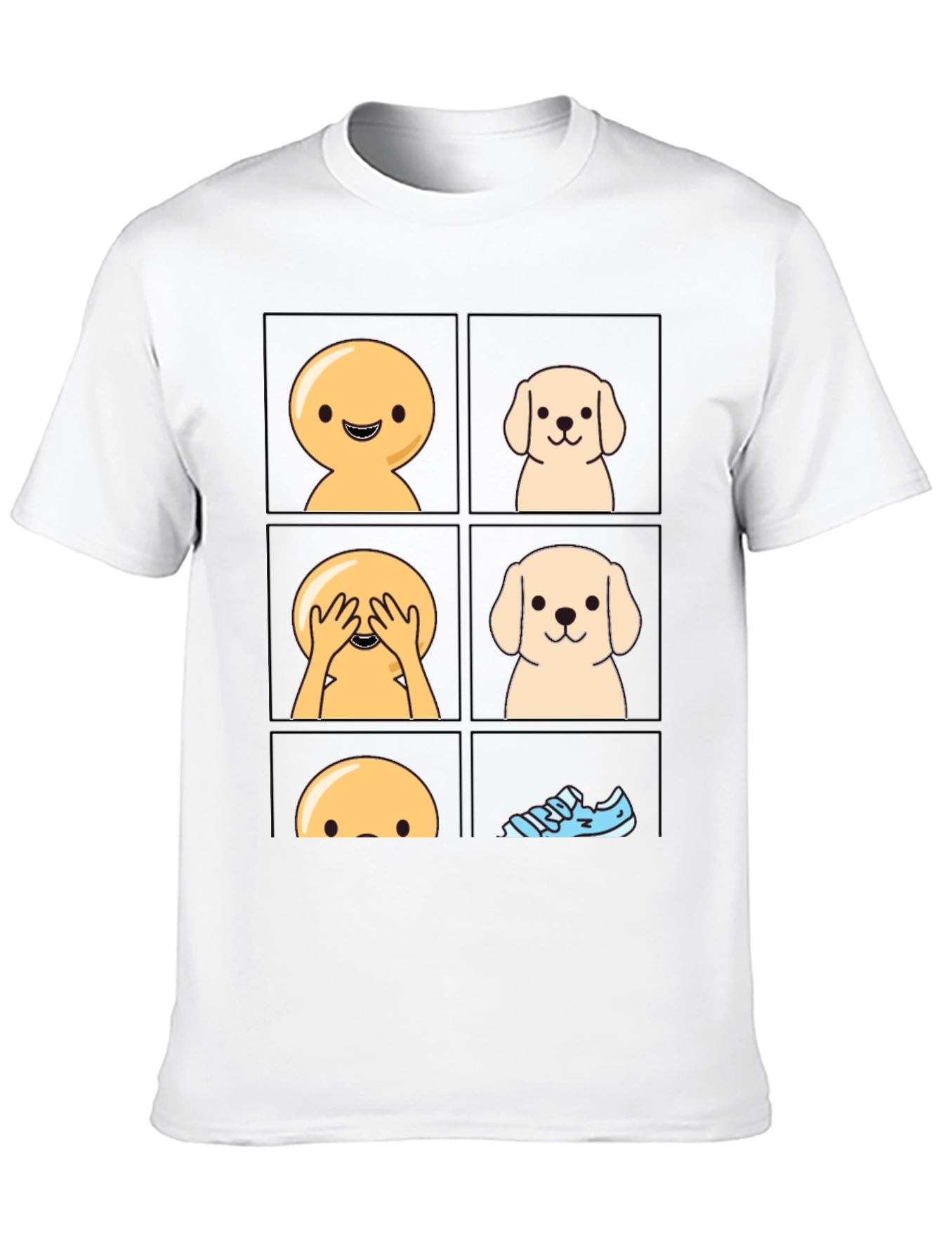 Hide and Seek Dog T-Shirt - Cute Cartoon Tee