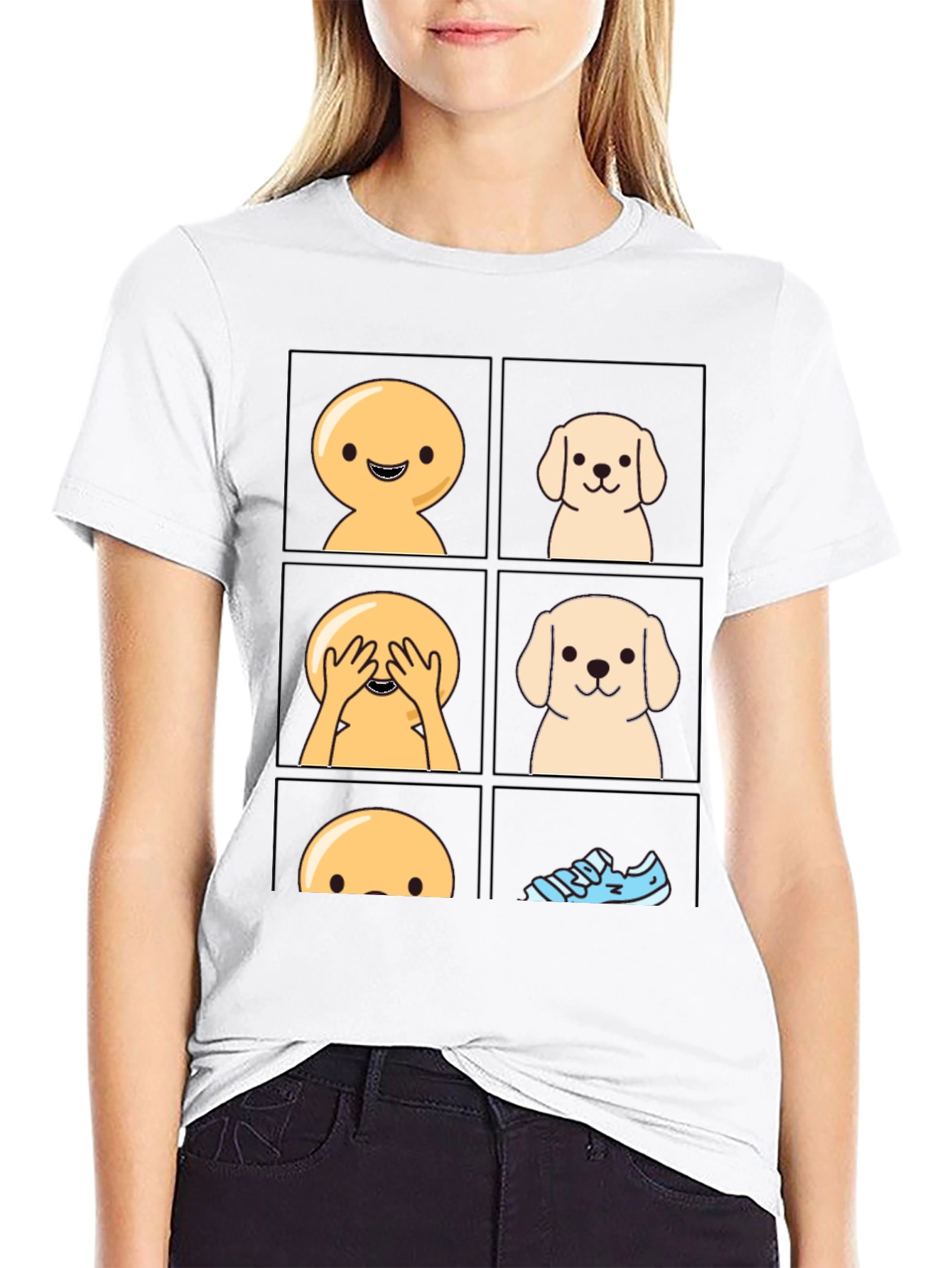 Hide and Seek Dog T-Shirt - Cute Cartoon Tee