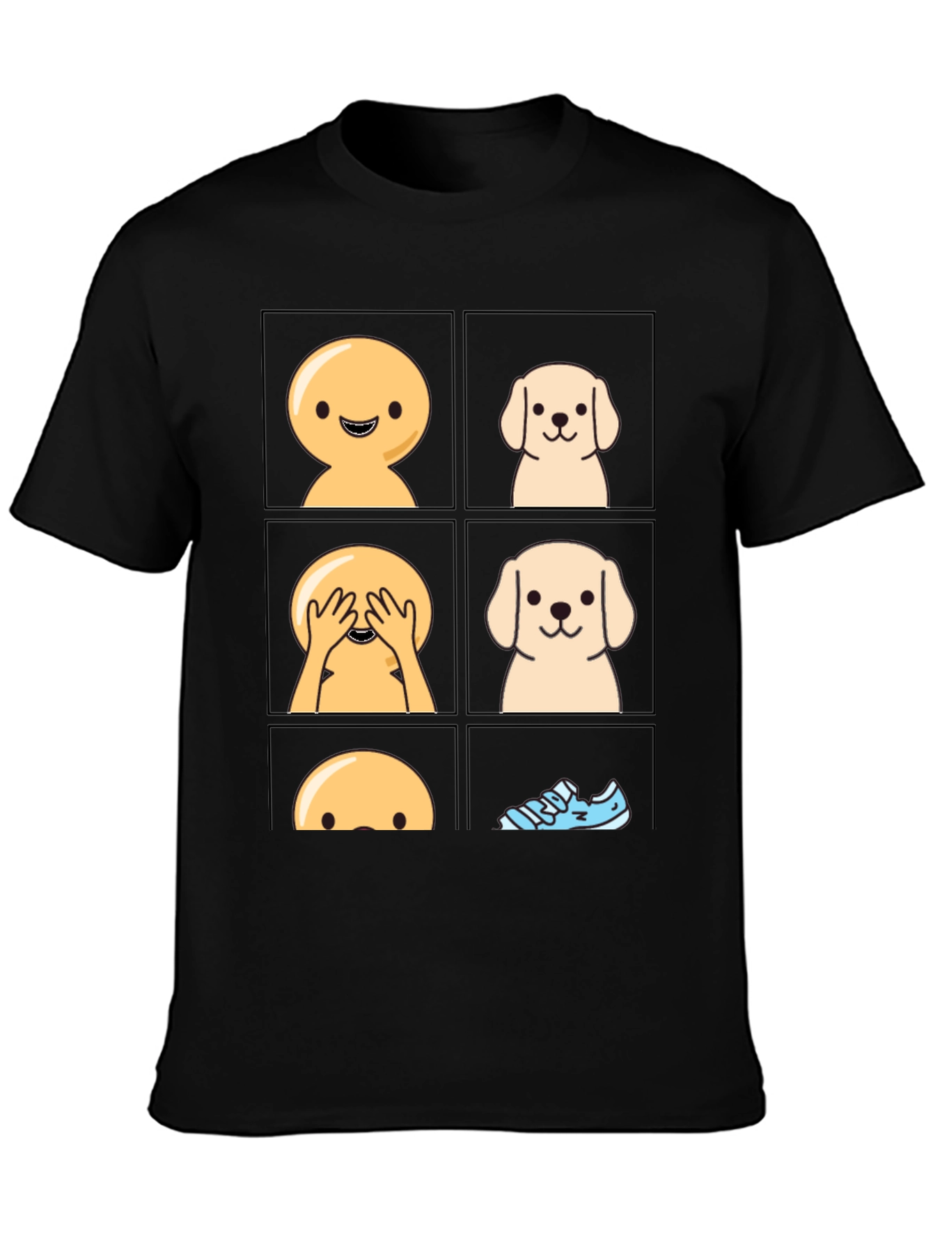 Hide and Seek Dog T-Shirt - Cute Cartoon Tee
