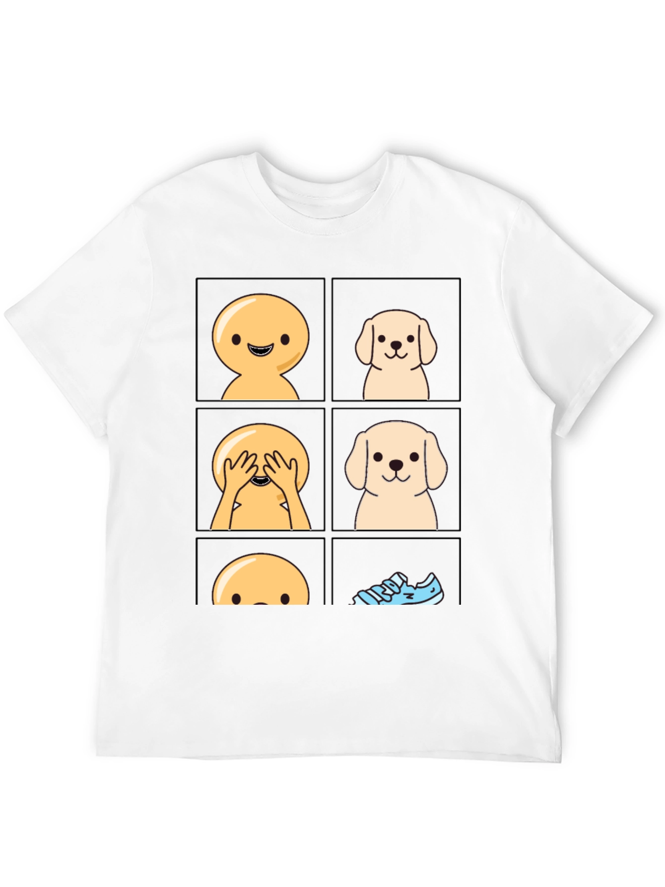 Hide and Seek Dog T-Shirt - Cute Cartoon Tee