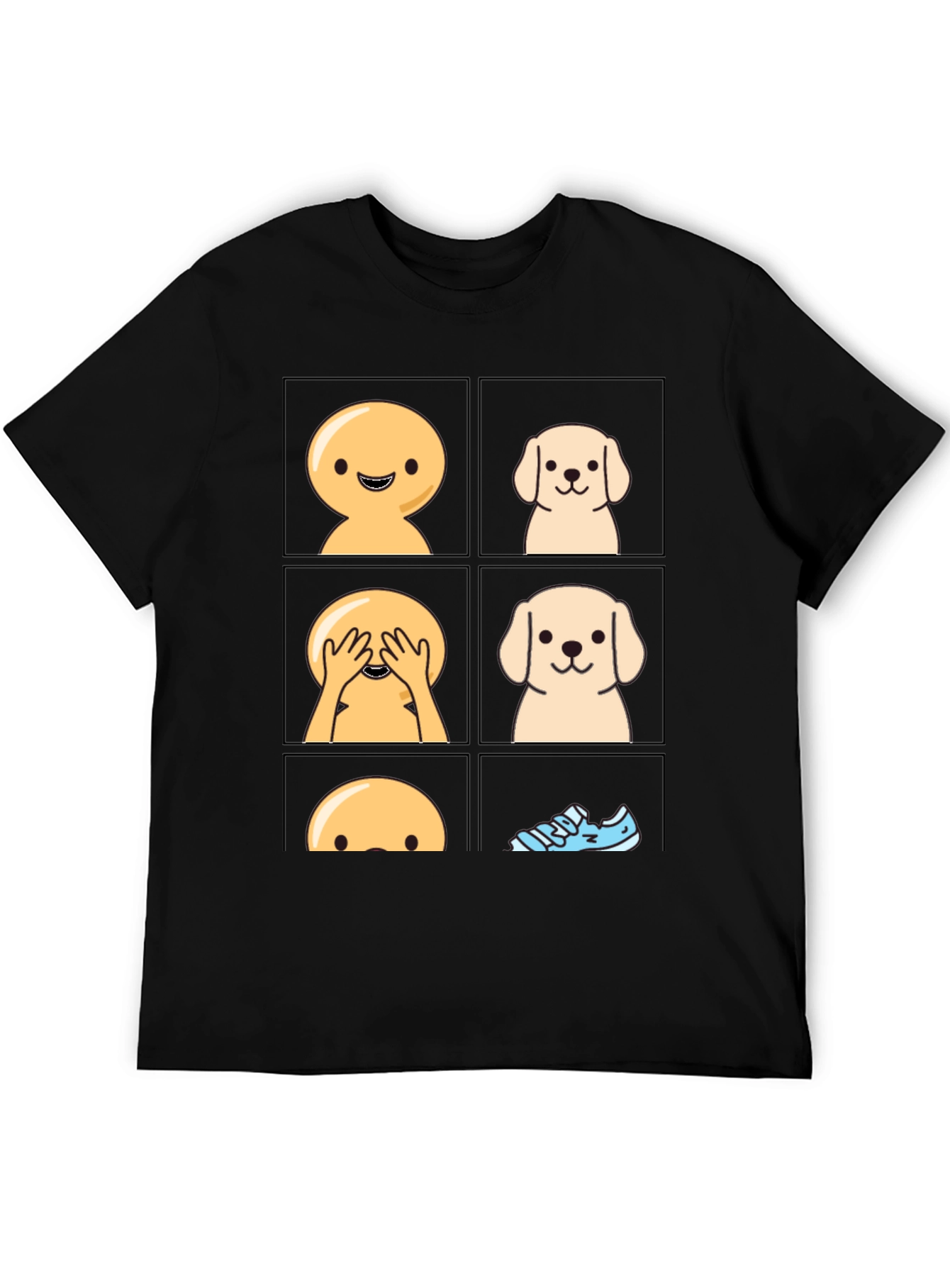 Hide and Seek Dog T-Shirt - Cute Cartoon Tee
