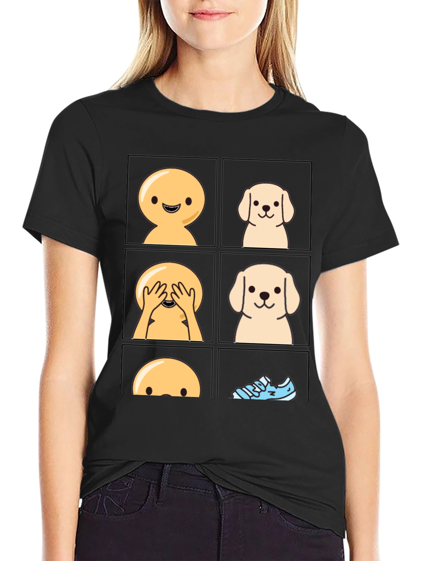 Hide and Seek Dog T-Shirt - Cute Cartoon Tee