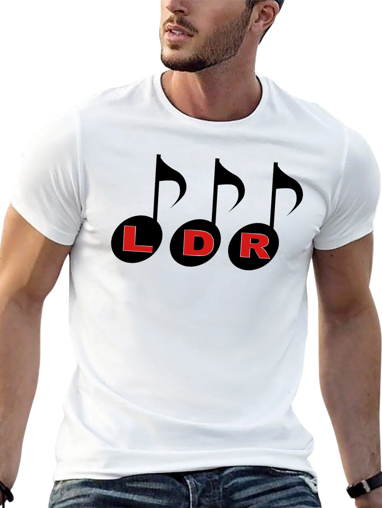 LDR Music Note Graphic Tee - Black Cotton Blend