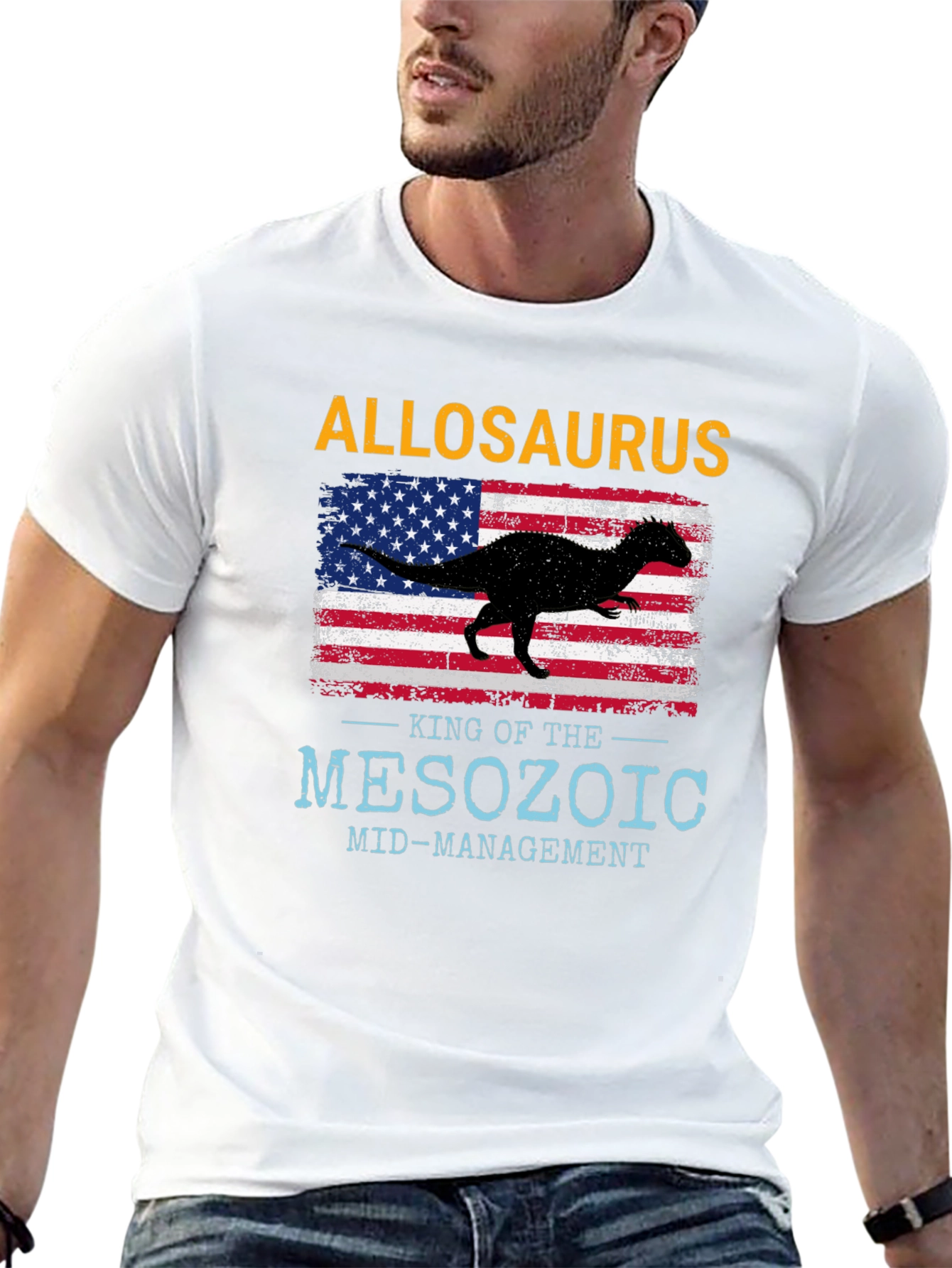 Allosaurus King T-Shirt - Mesozoic Mid-Management