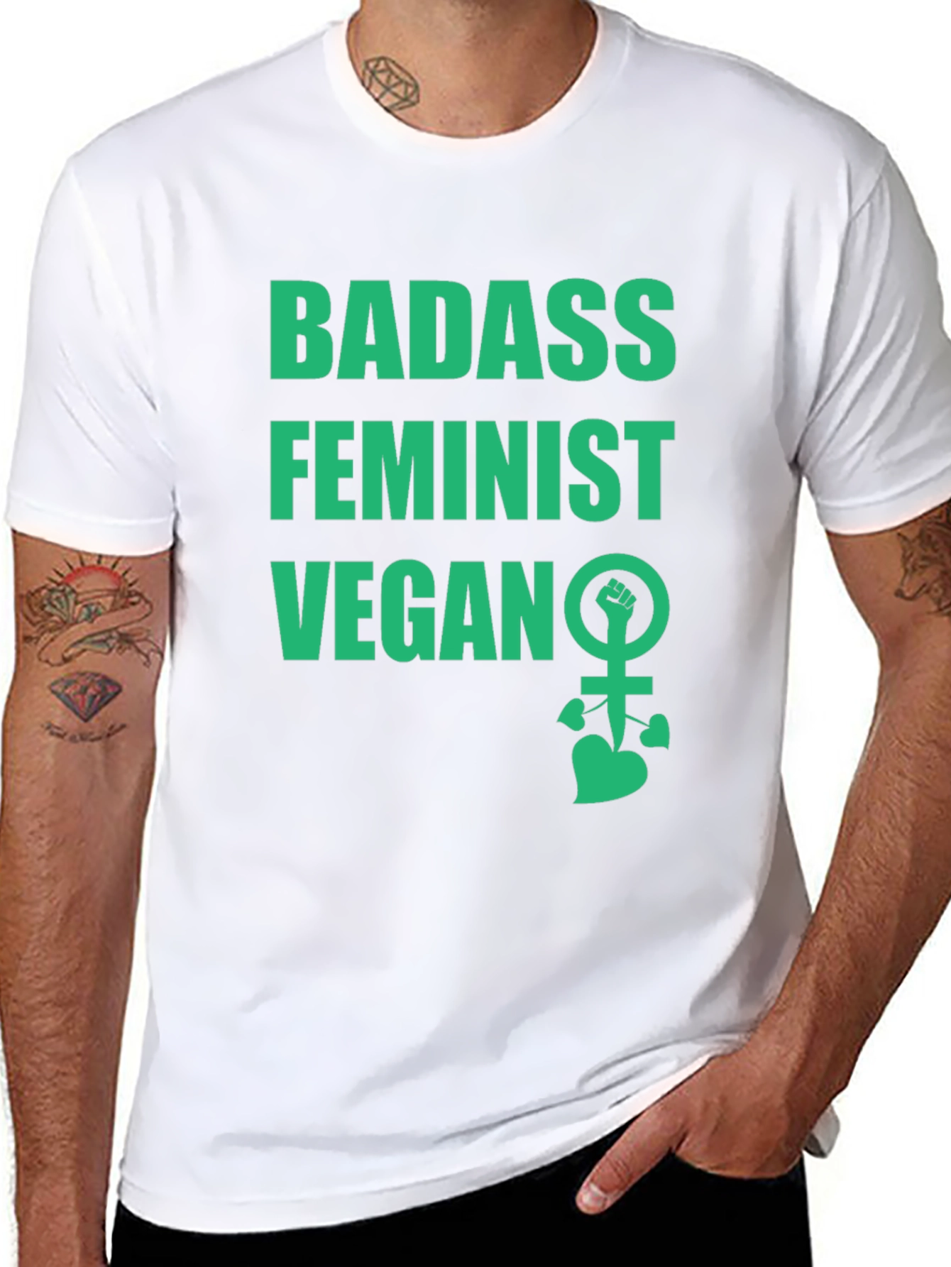 Badass Feminist Vegan Graphic Tee