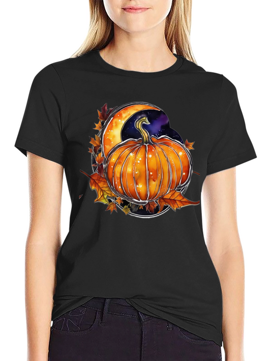 Autumn Pumpkin Moon Graphic Tee