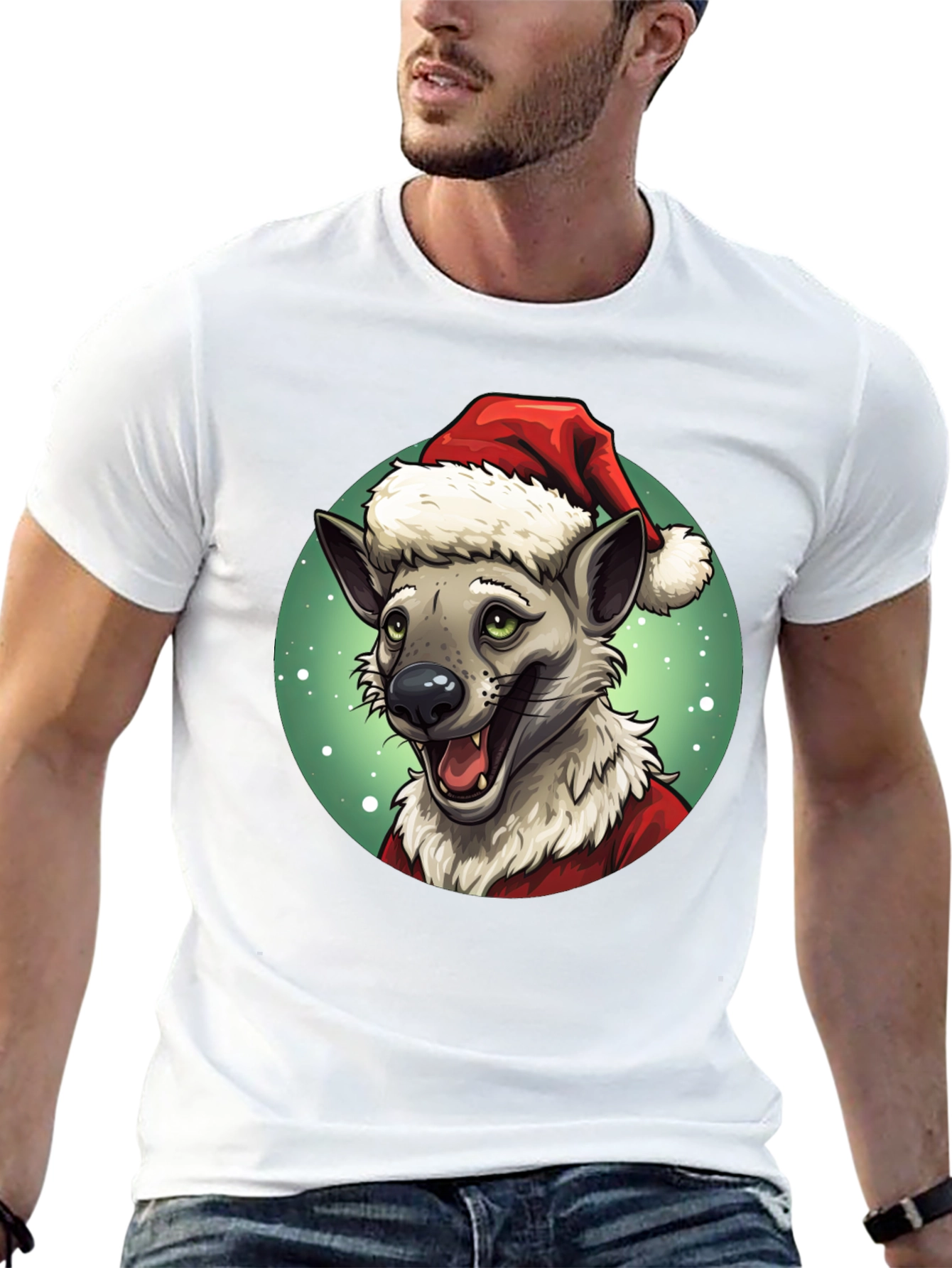 Hyena Santa Claus Christmas T-Shirt