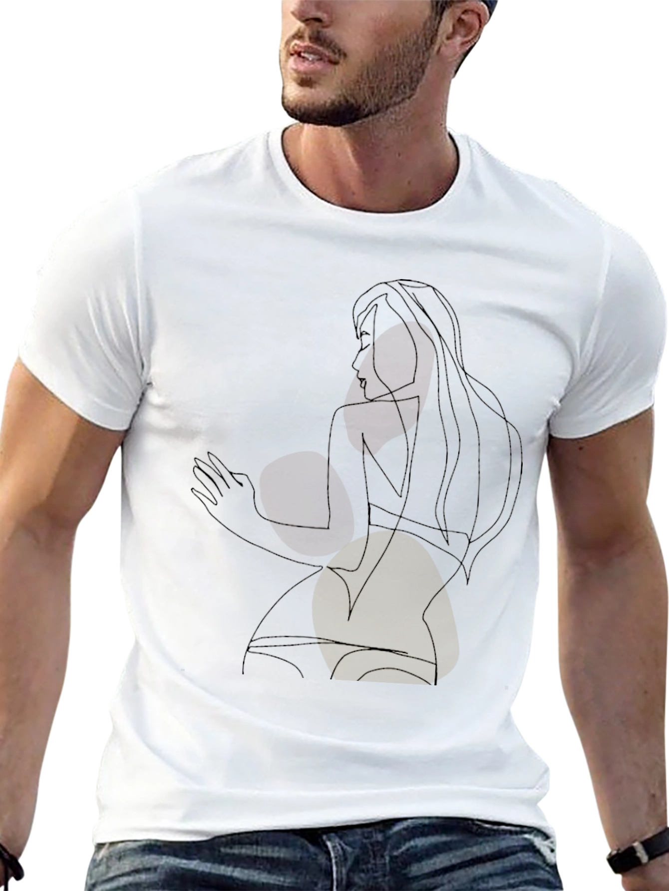 Abstract Line Art Graphic T-Shirt - Modern Style