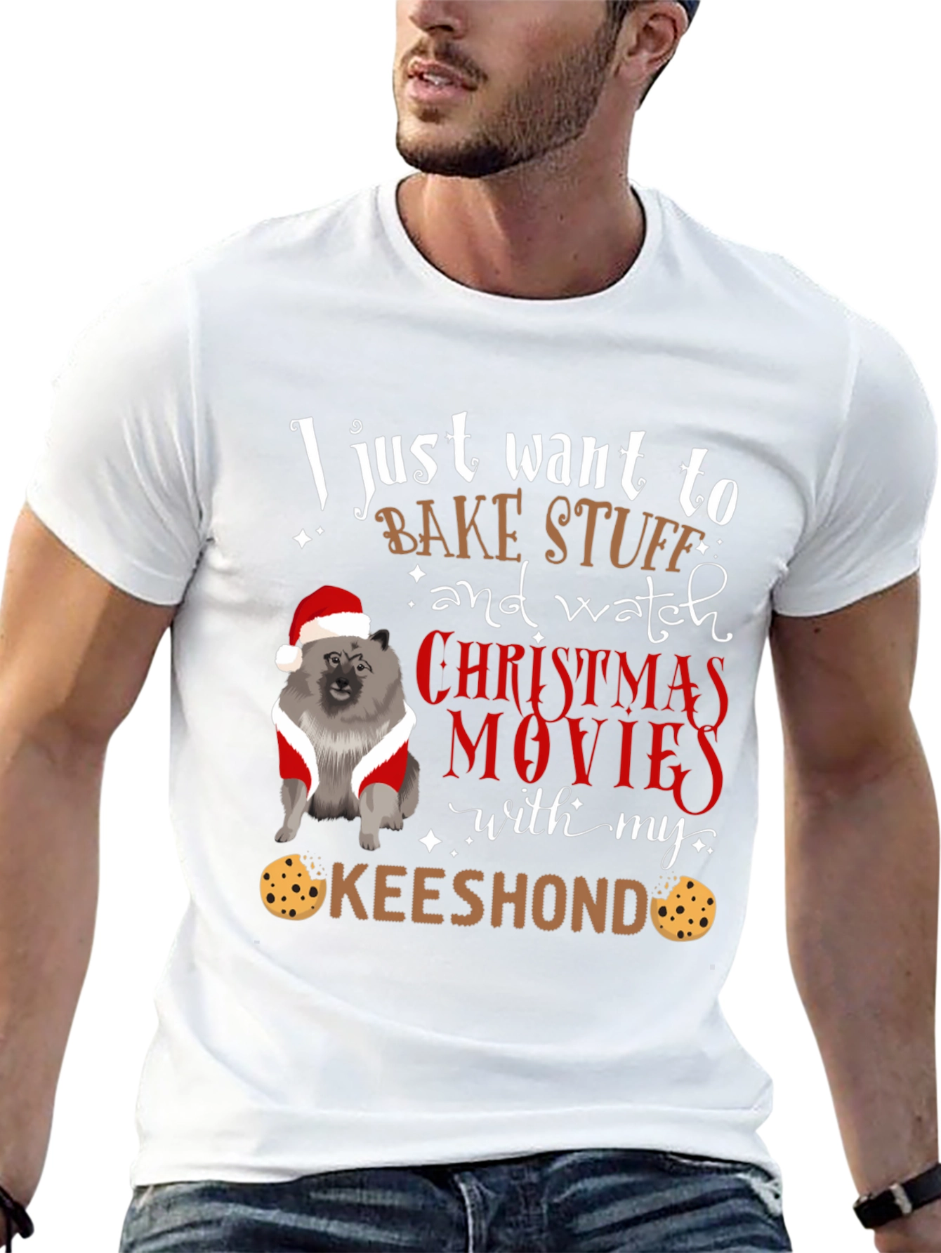 Keeshond Christmas Movie T-Shirt