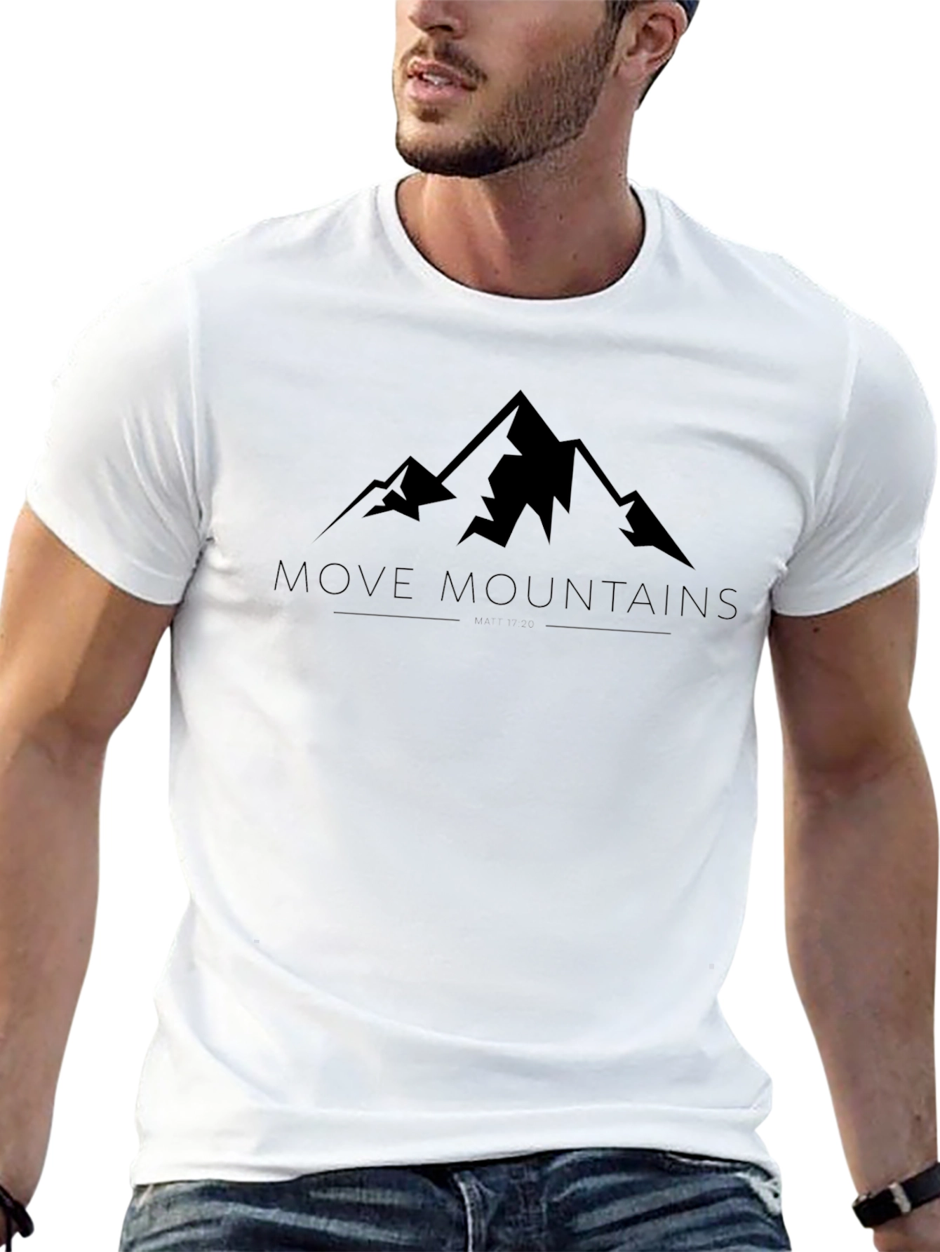 Move Mountains Graphic Tee - Black Cotton Comfort