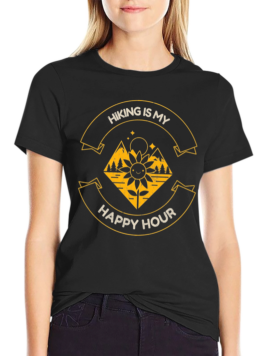 Hiking Is My Happy Hour T-Shirt - Nature Lover Tee