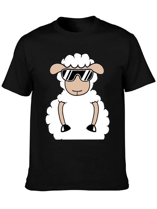 Cool Sheep Graphic Tee - Black Cotton T-Shirt