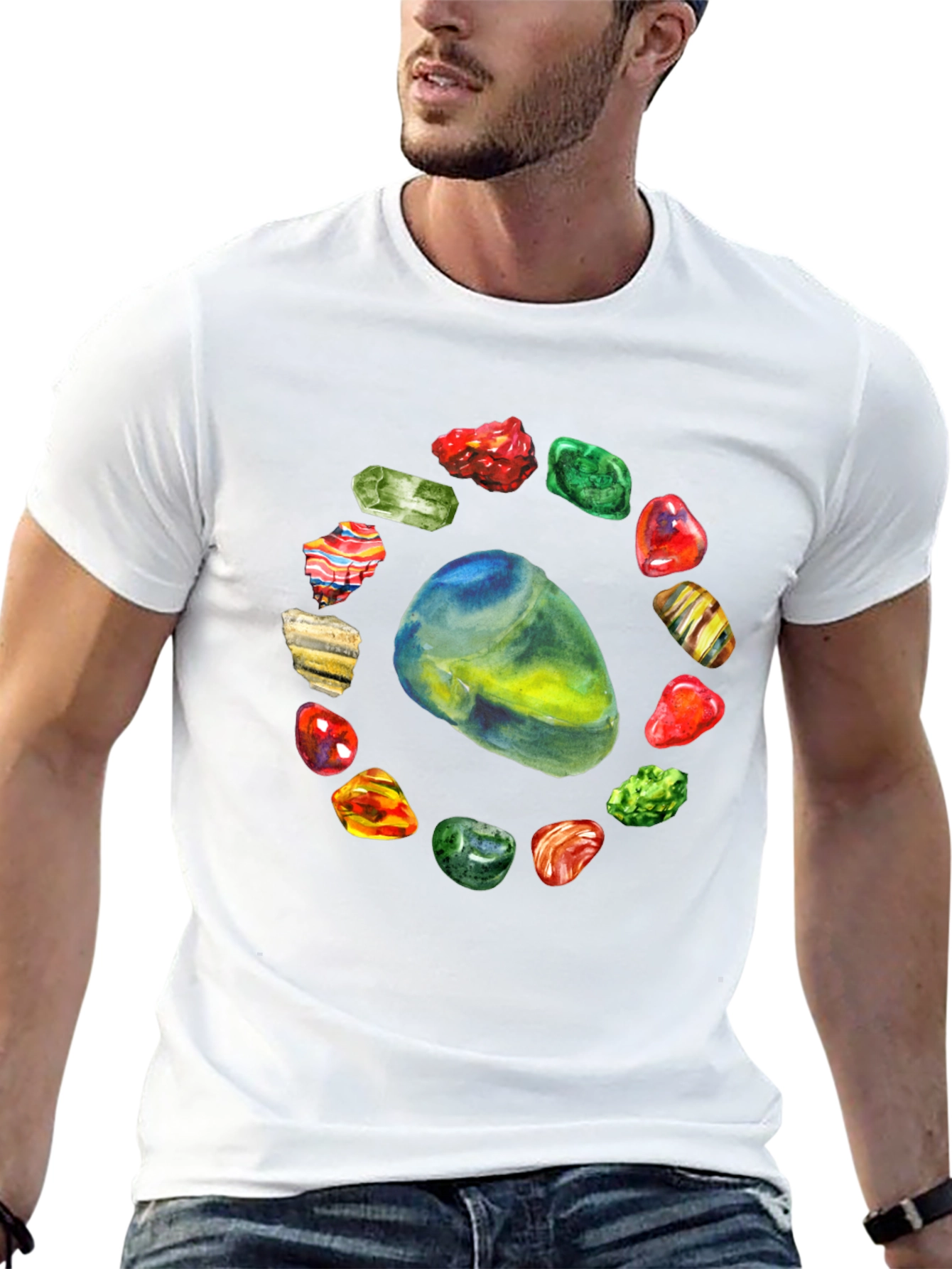 Gemstone Circle Black T-Shirt