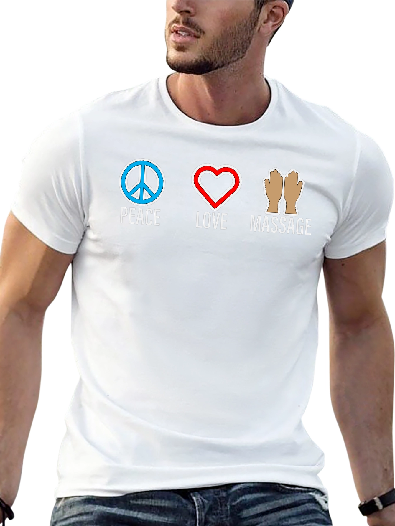 Peace Love Massage Graphic T-Shirt