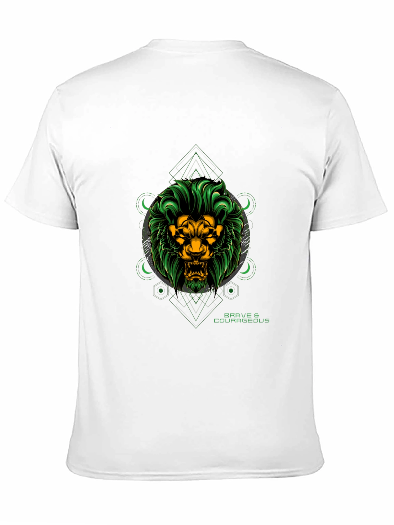 Brave Lion Graphic Tee - Black Cotton T-Shirt
