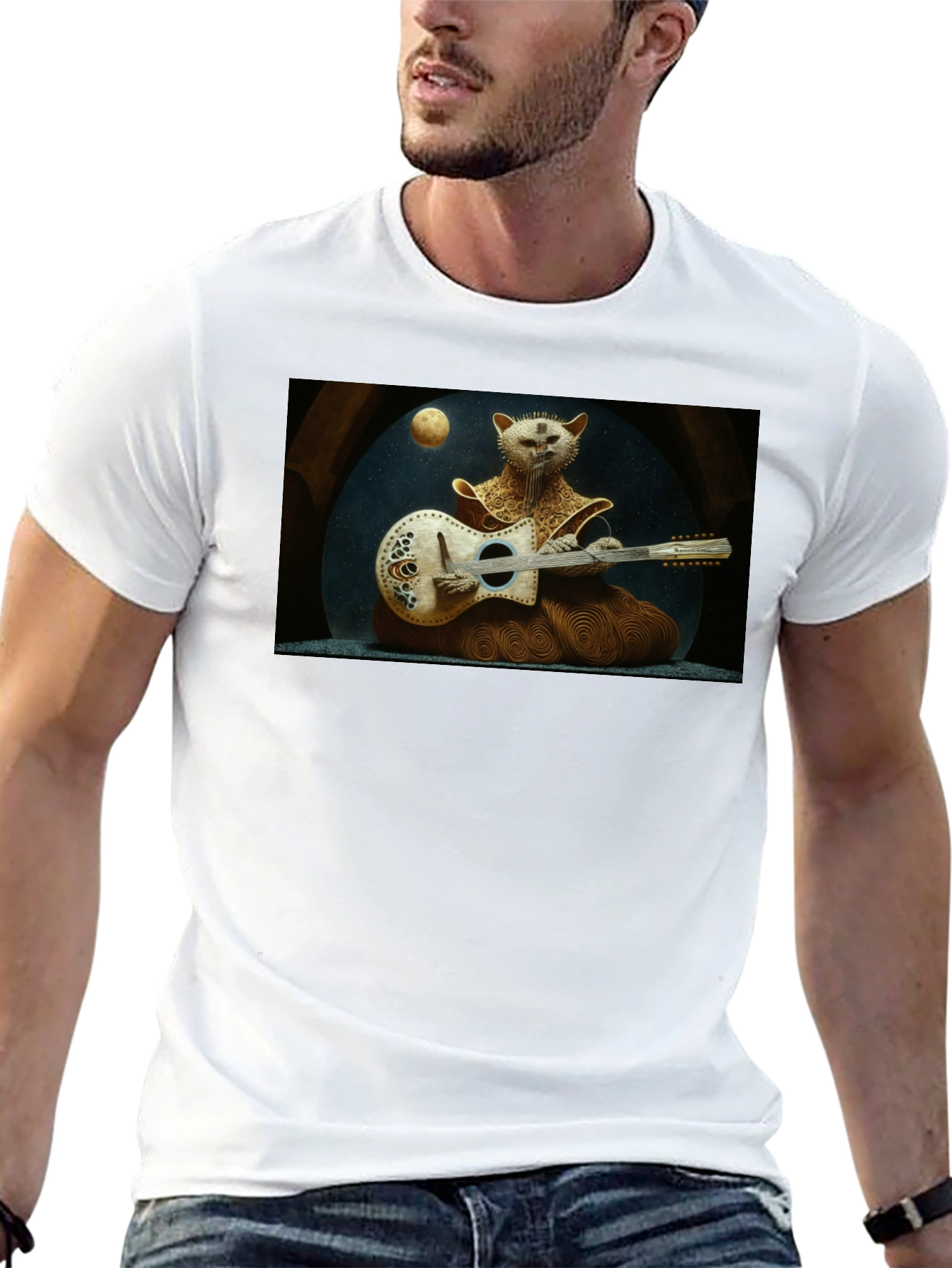 Musician Cat Graphic T-Shirt