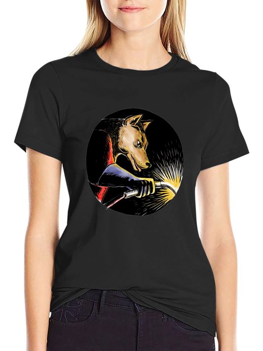 Wolf Welder Graphic T-Shirt - Black Crew Neck Tee