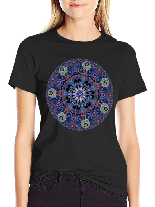 Mandala Print Black T-Shirt