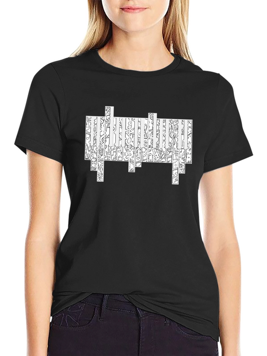 Abstract Pattern Black T-Shirt