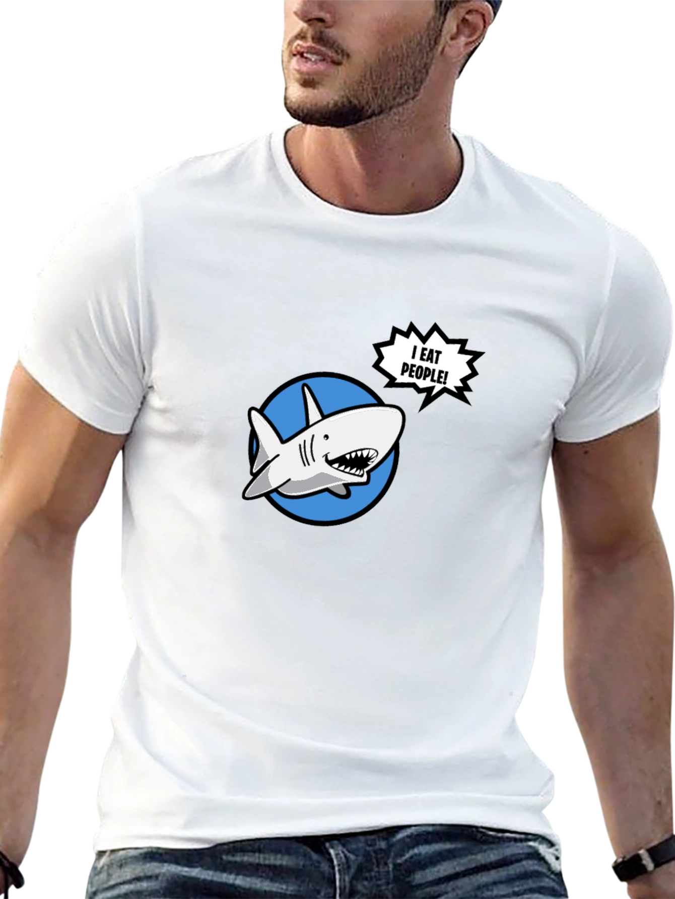 Funny Shark T-Shirt - I Eat People!