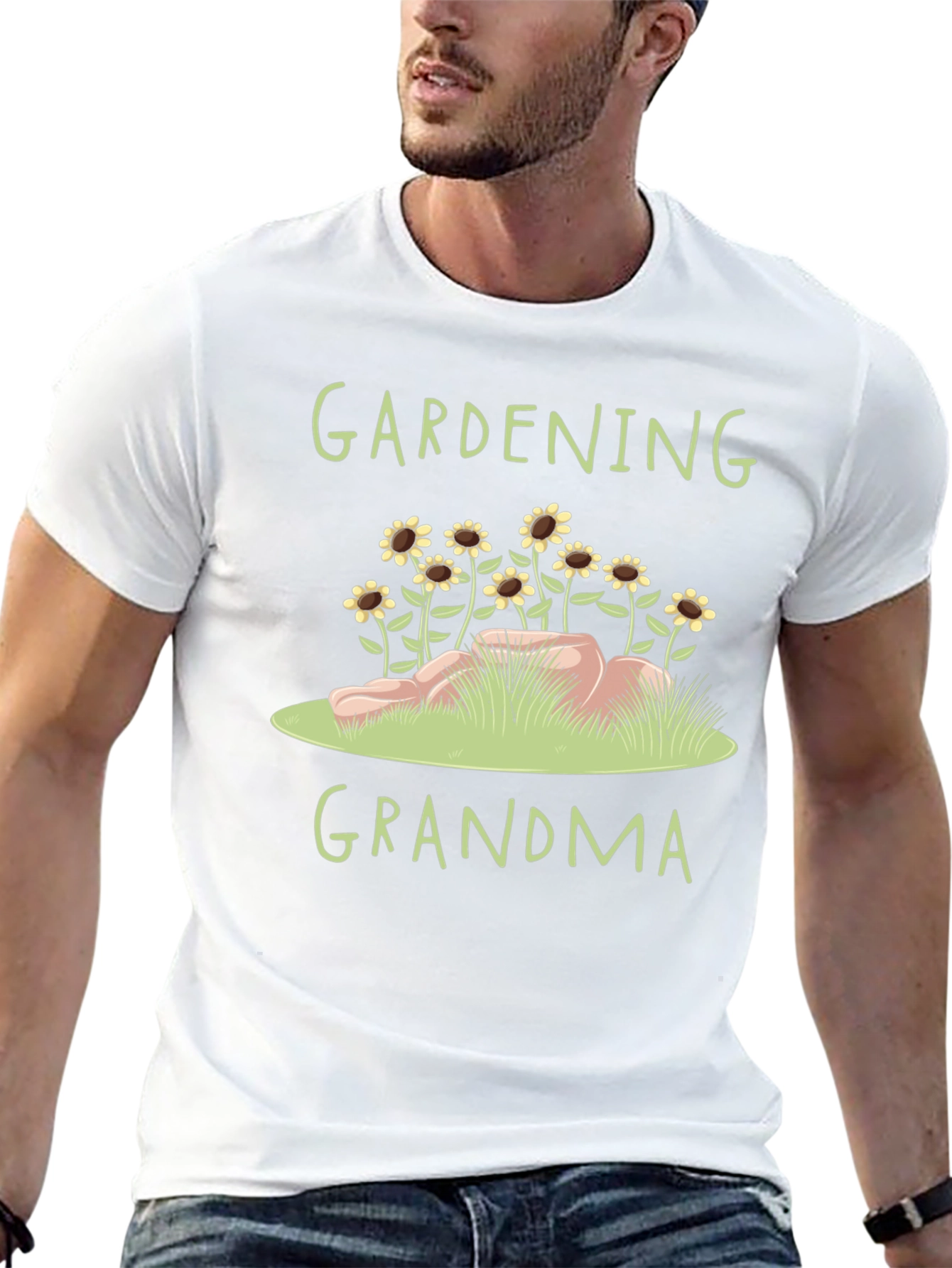 Gardening Grandma T-Shirt - Floral Design