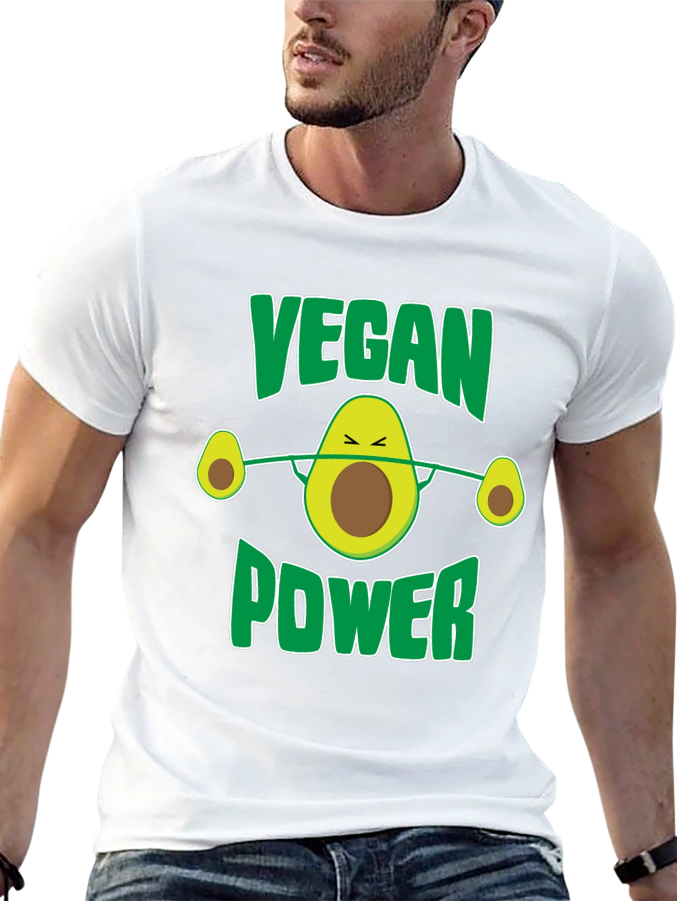Vegan Power Avocado Barbell T-Shirt