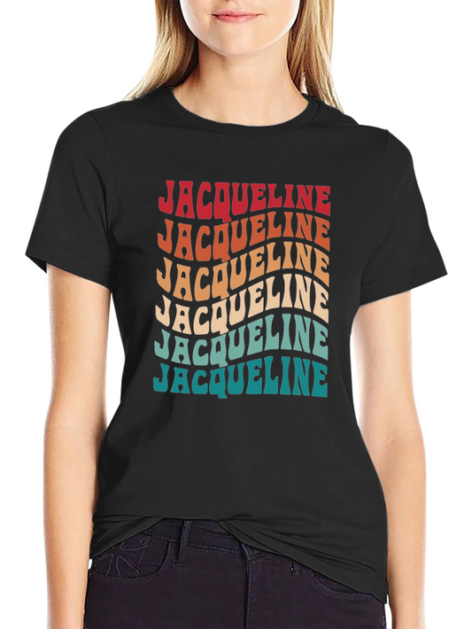 Jacqueline Retro Wavy Text T-Shirt