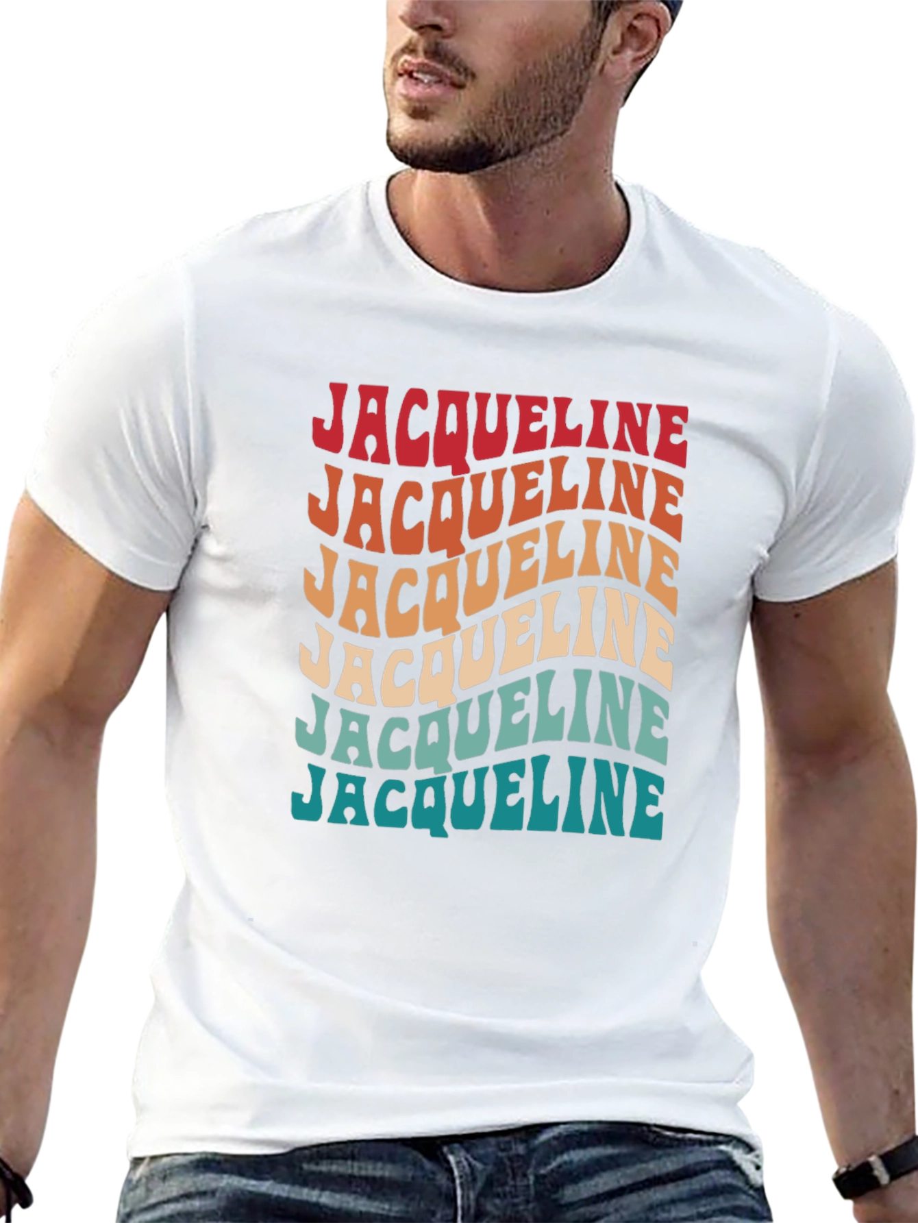Jacqueline Retro Wavy Text T-Shirt
