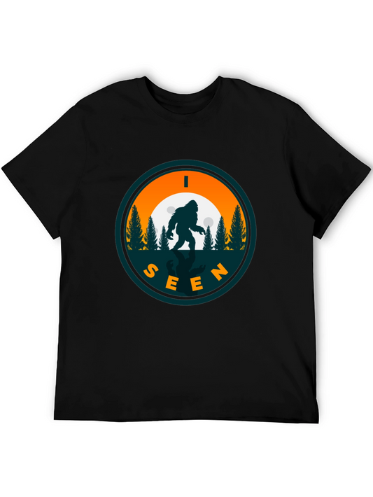 I Seen Sasquatch Black Graphic T-Shirt
