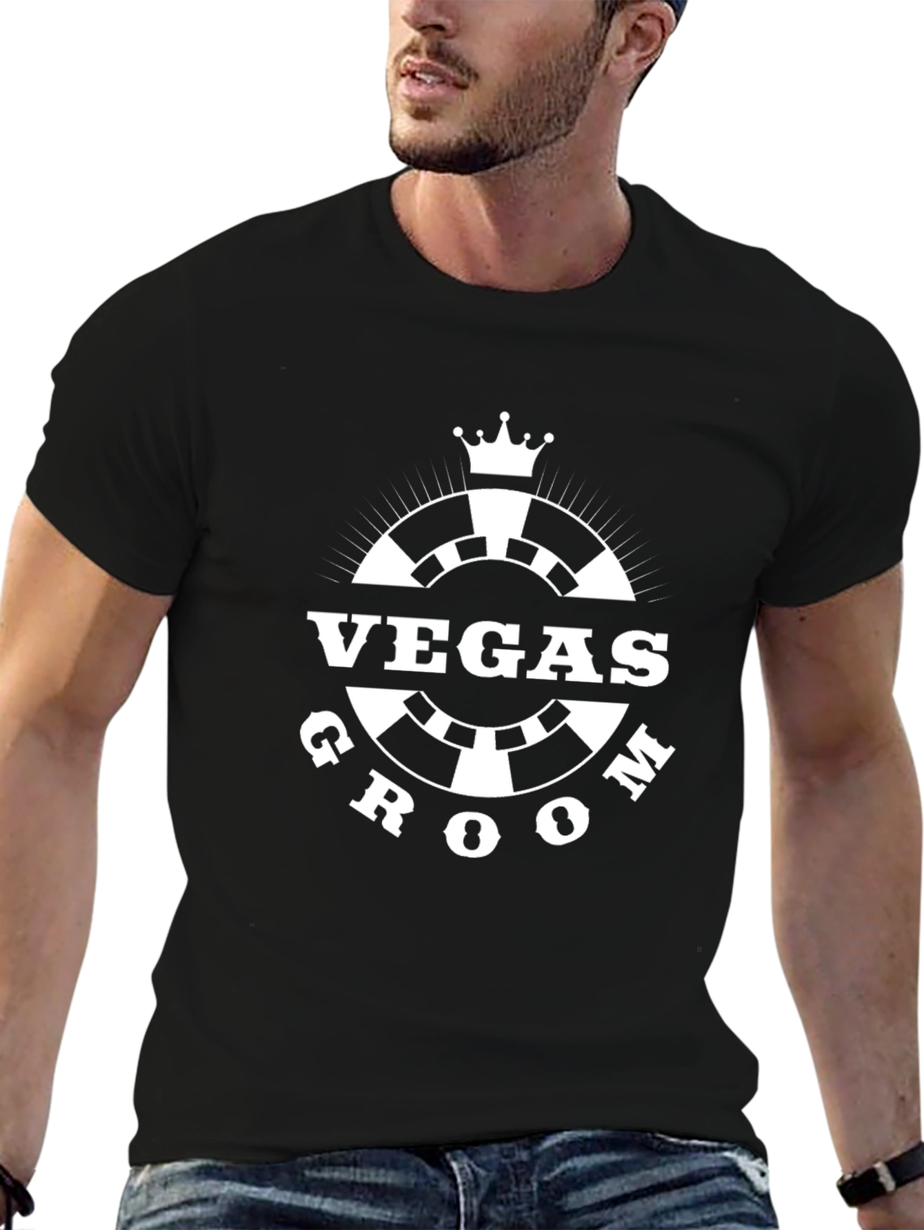 Vegas Groom T-Shirt Black Cotton Blend