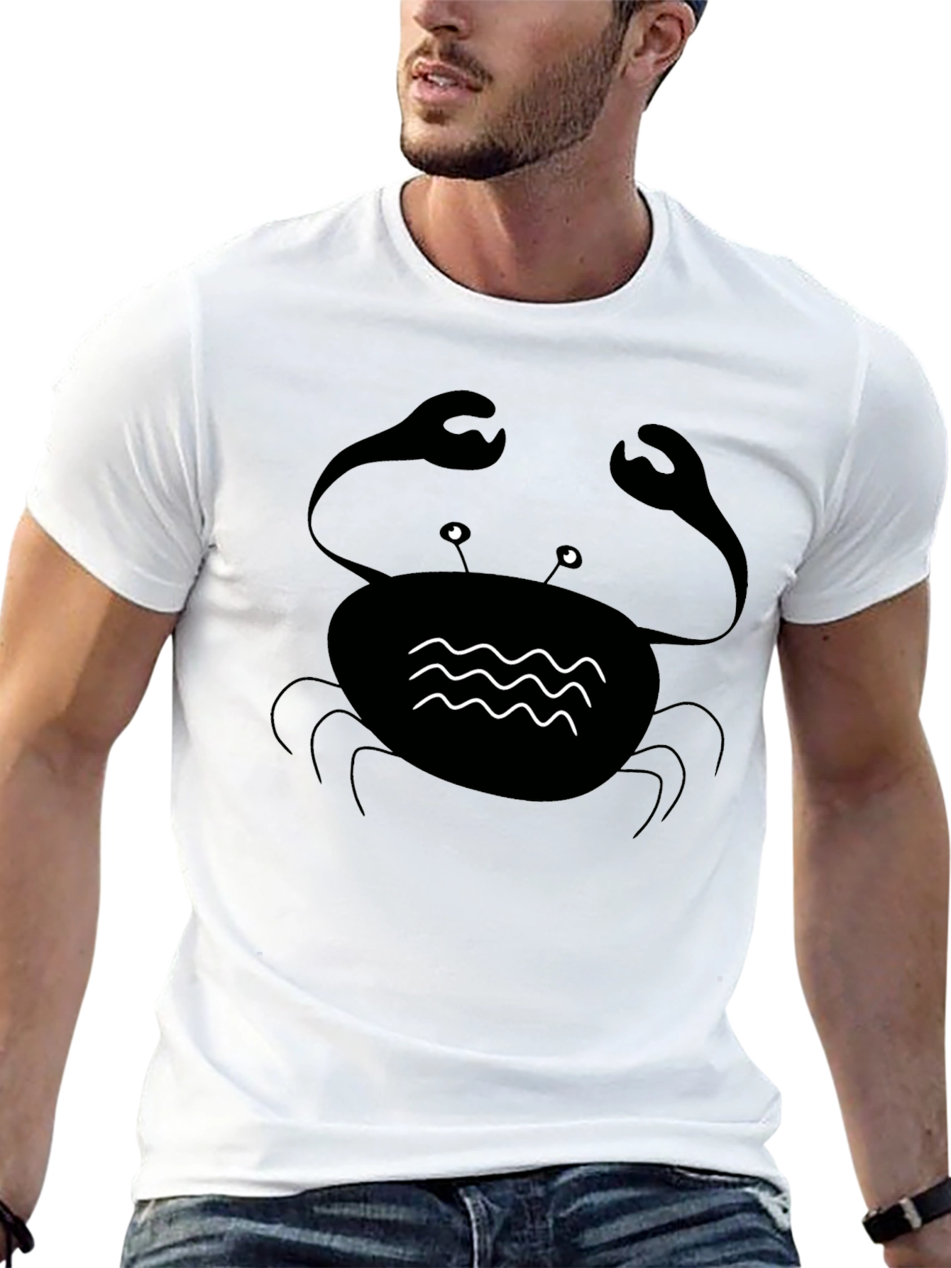 Black Crab Graphic Tee - Coastal Style Comfort