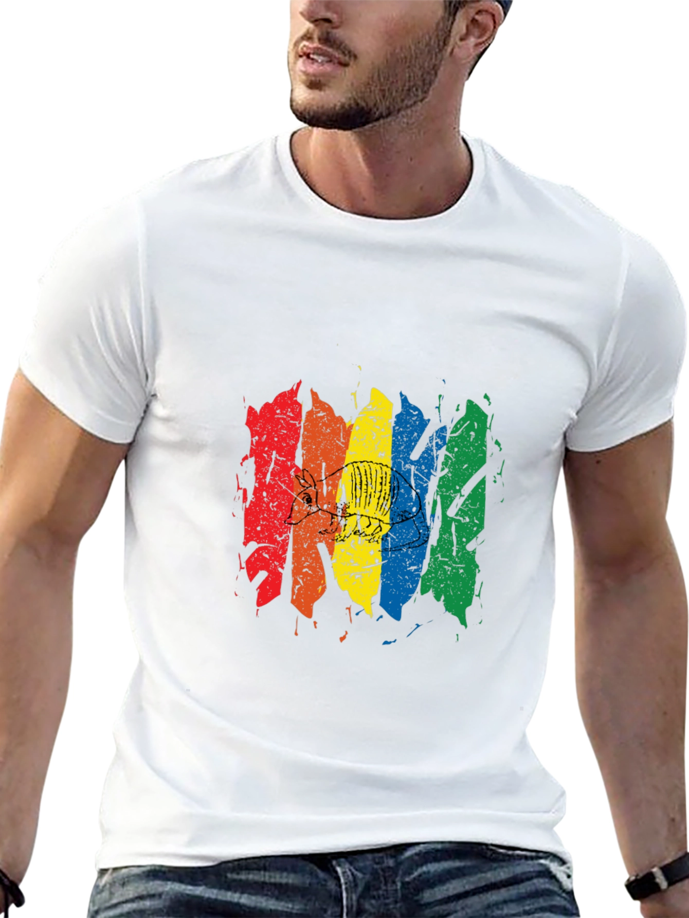 Rainbow Disc Golf Graphic Tee - Black