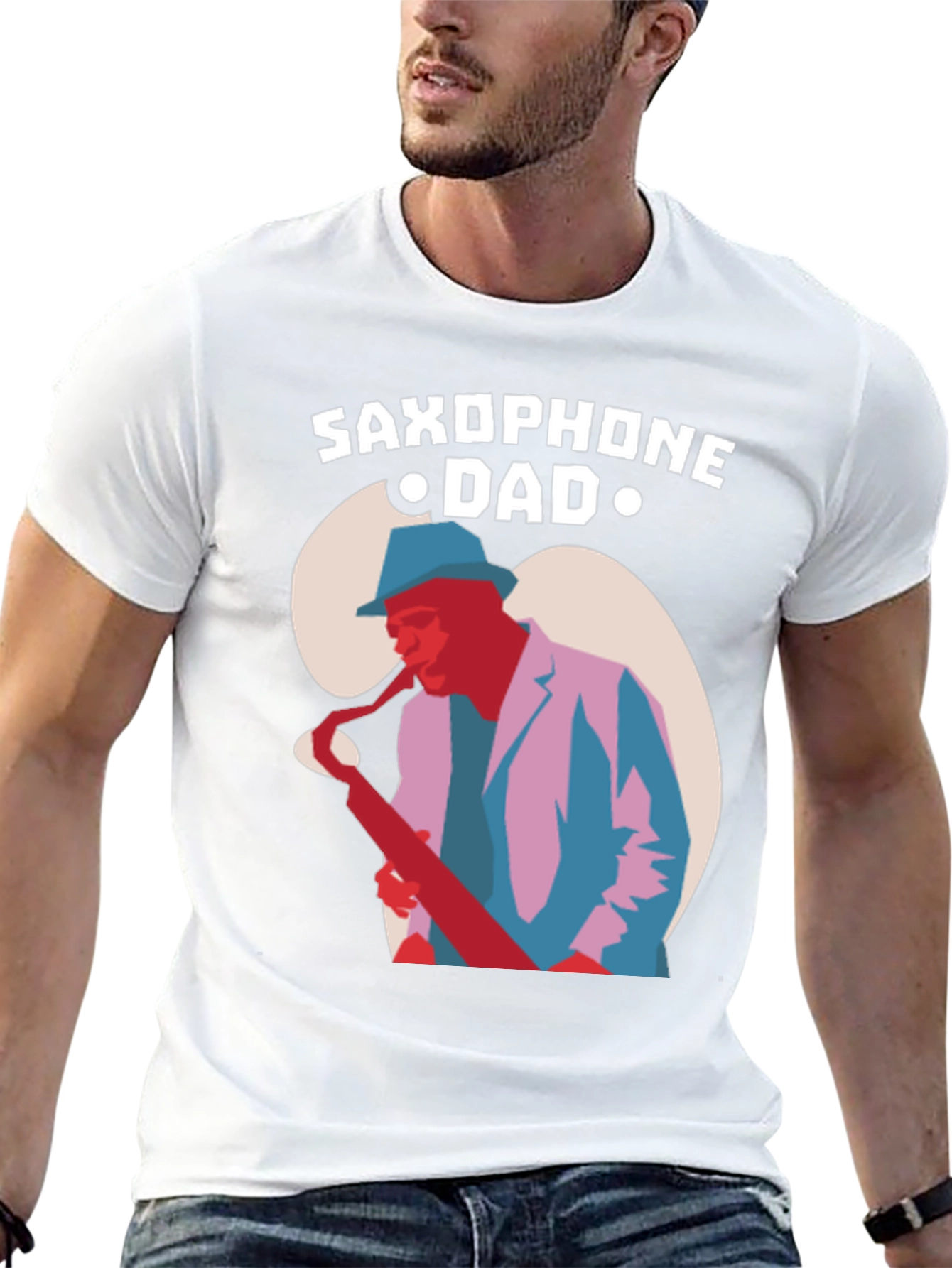 Saxophone Dad Graphic T-Shirt - Music Lover Tee