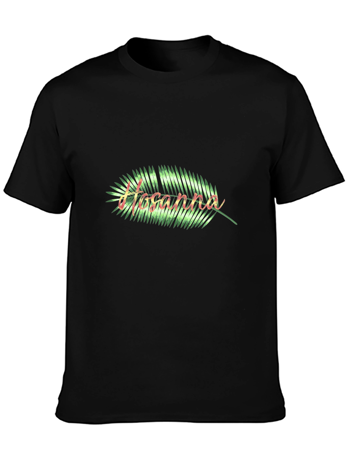 Hosanna Palm Leaf Graphic Tee - Black Casual Shirt