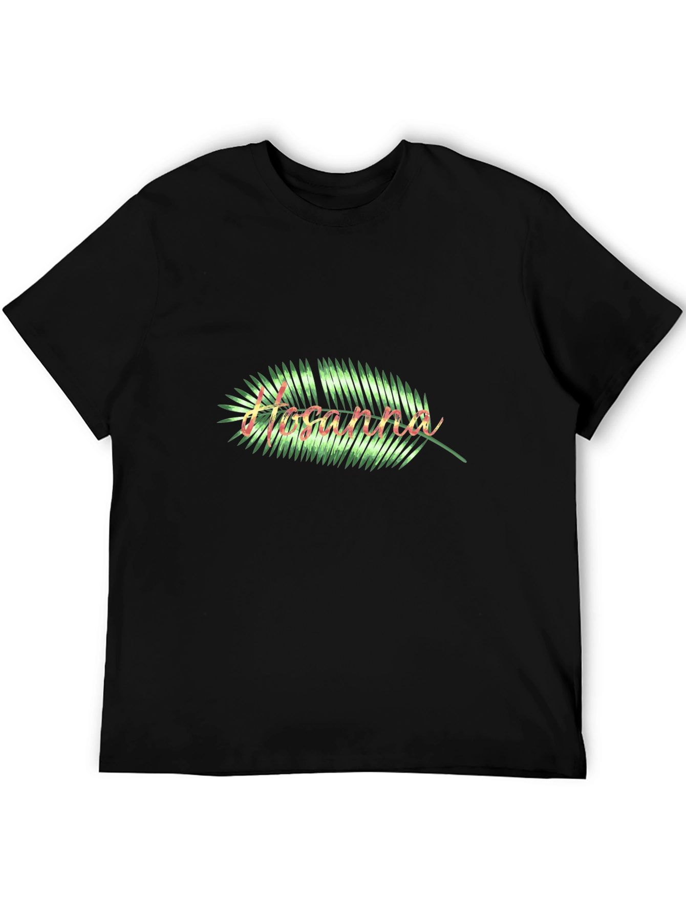 Hosanna Palm Leaf Graphic Tee - Black Casual Shirt