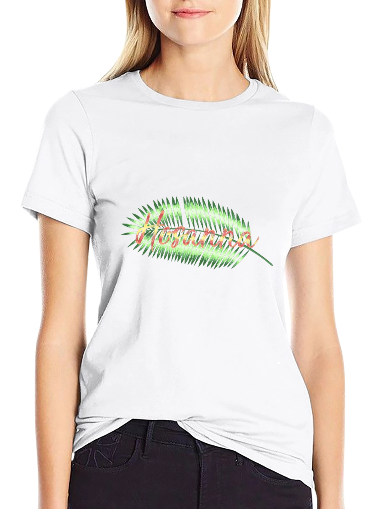 Hosanna Palm Leaf Graphic Tee - Black Casual Shirt