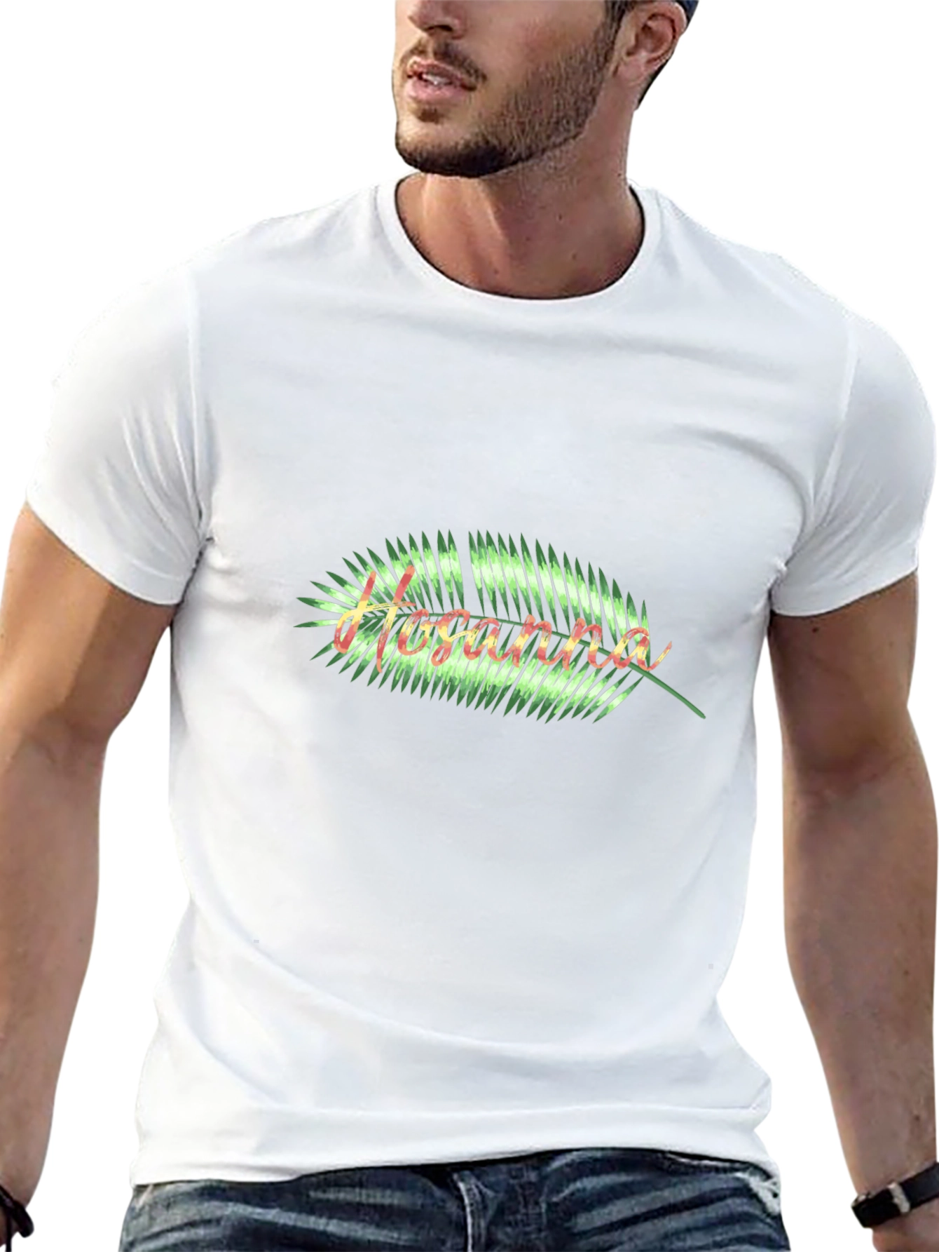 Hosanna Palm Leaf Graphic Tee - Black Casual Shirt