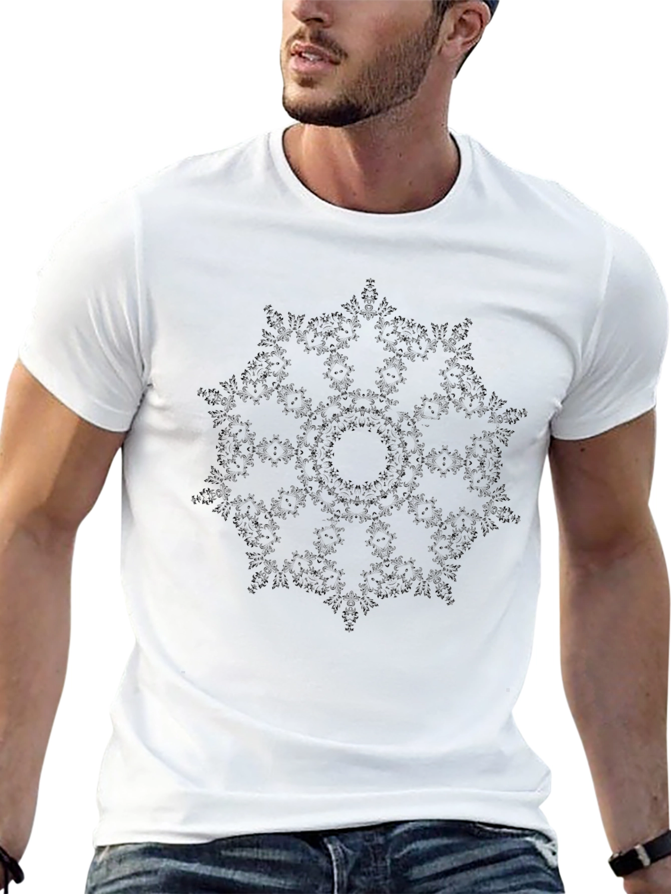 Black Mandala Print T-Shirt - Stylish Comfort