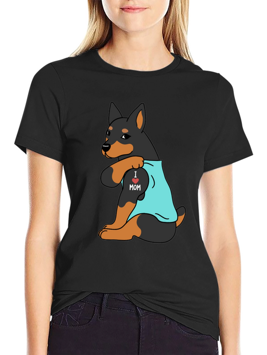 I Love Mom Rottweiler Mens Graphic Tee