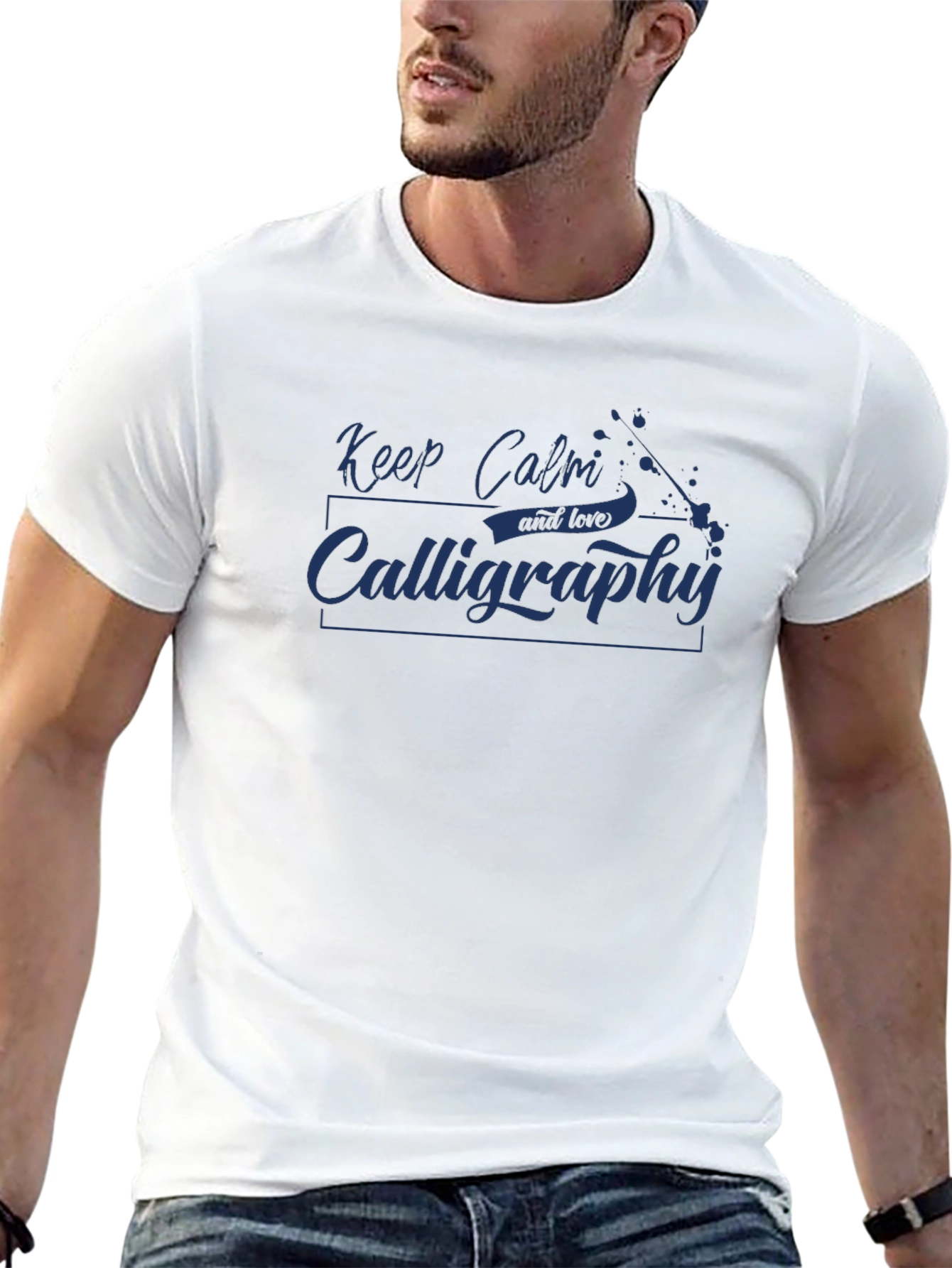 Keep Calm Calligraphy T-Shirt - Stylish & Comfy!