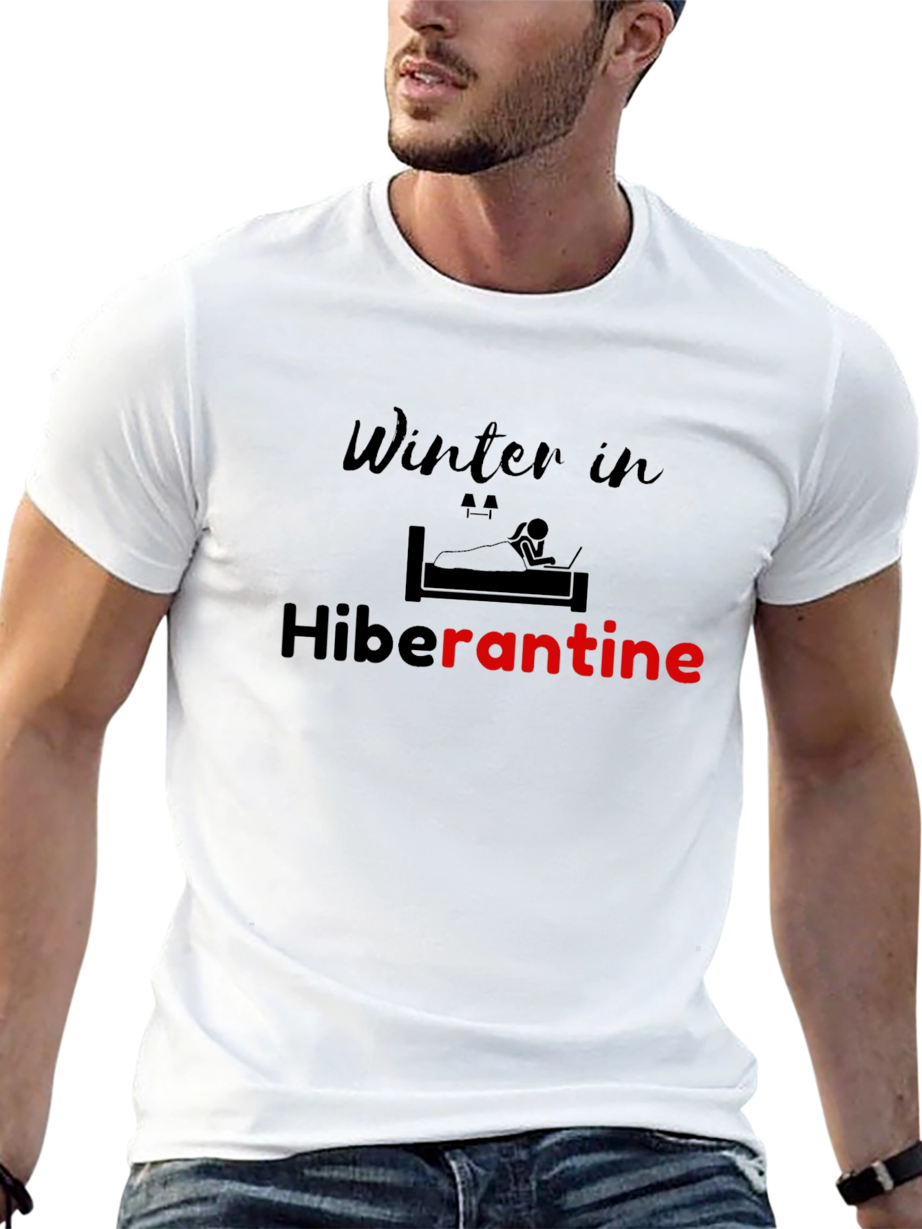 Winter in Hiberantine Black Graphic T-Shirt