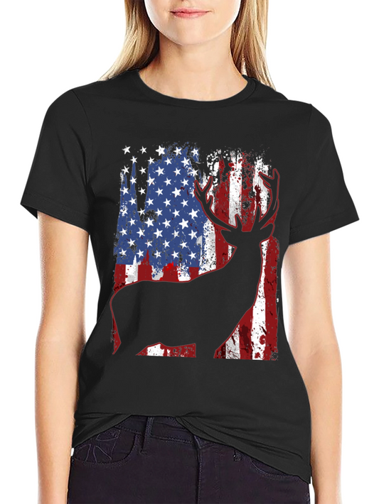 American Flag Deer Graphic Tee