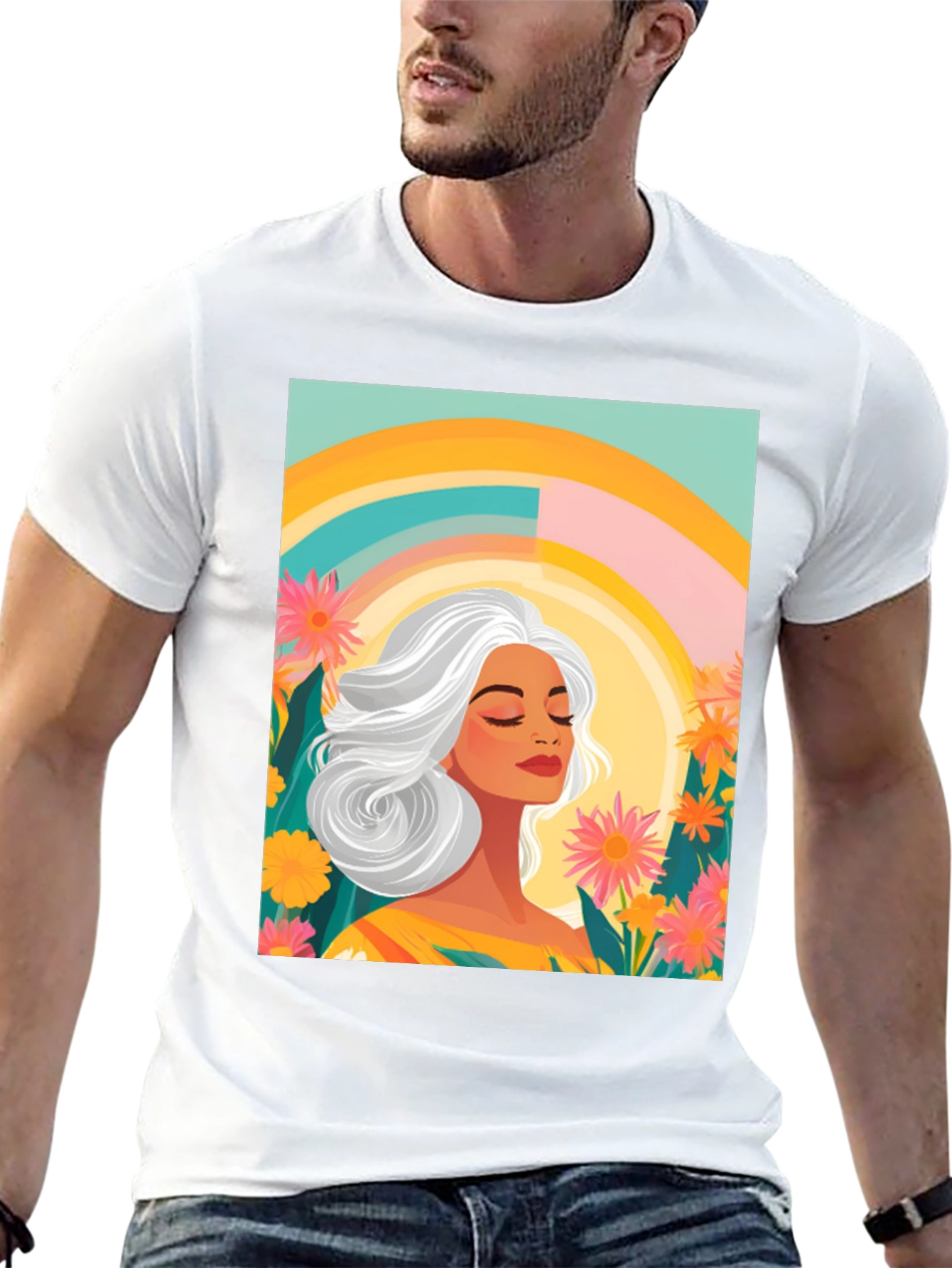 Floral Woman Graphic Tee - Comfort Fit