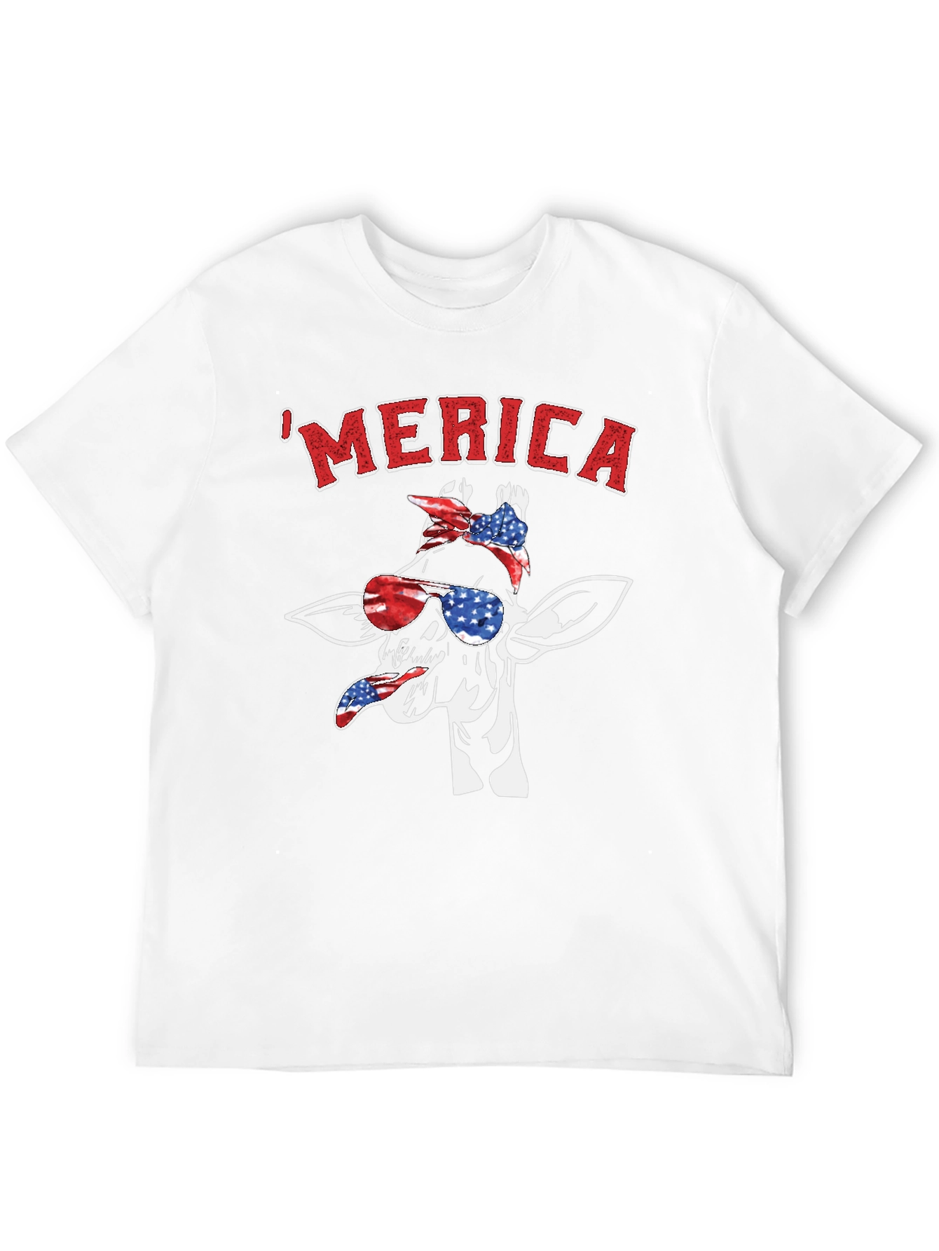 Patriotic Giraffe Merica T-Shirt
