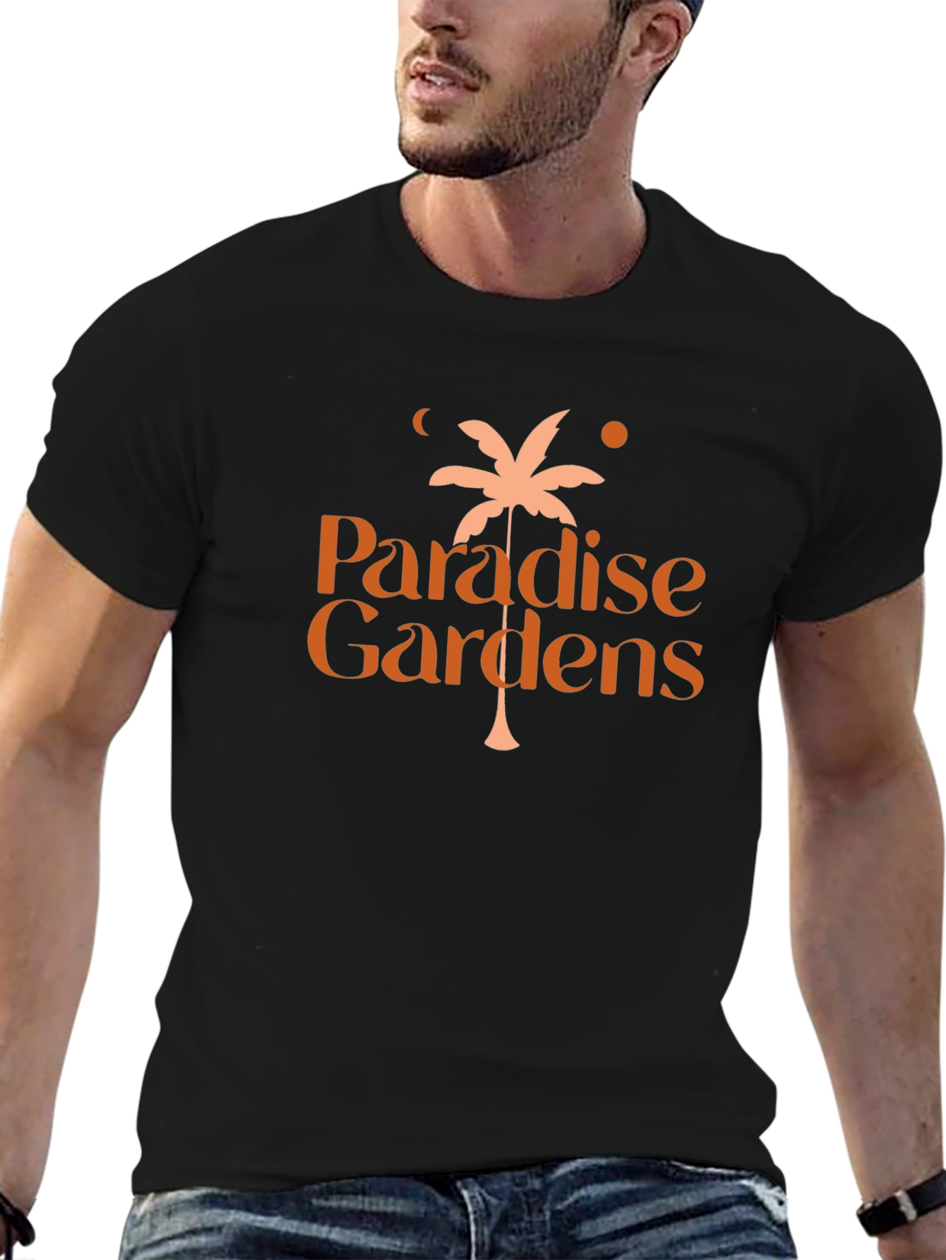 Paradise Gardens Black Graphic T-Shirt